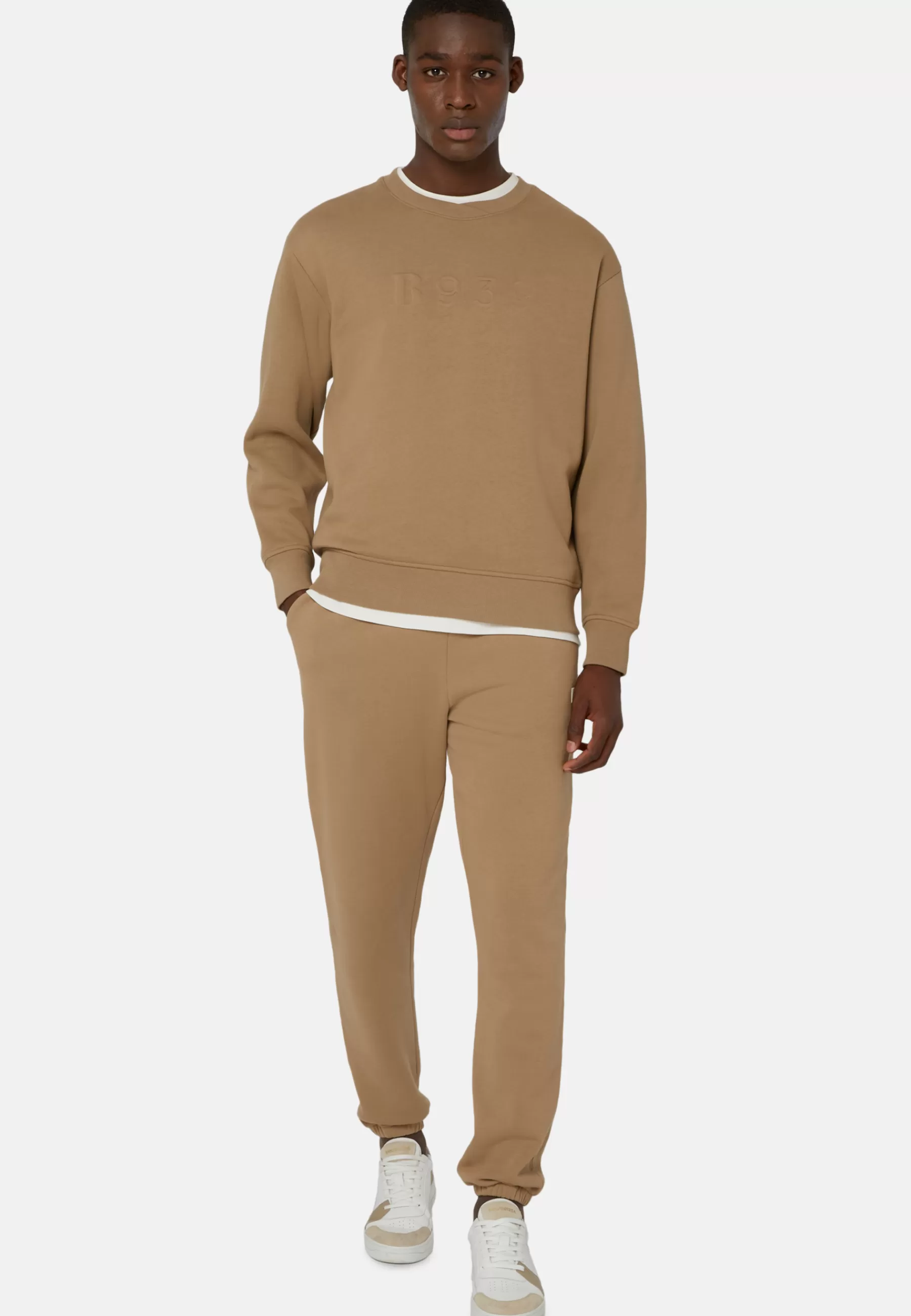 Sweatshirts and Joggers^Boggi Milano B939 Crew Neck Sweatshirt In Cotton Hazelnut