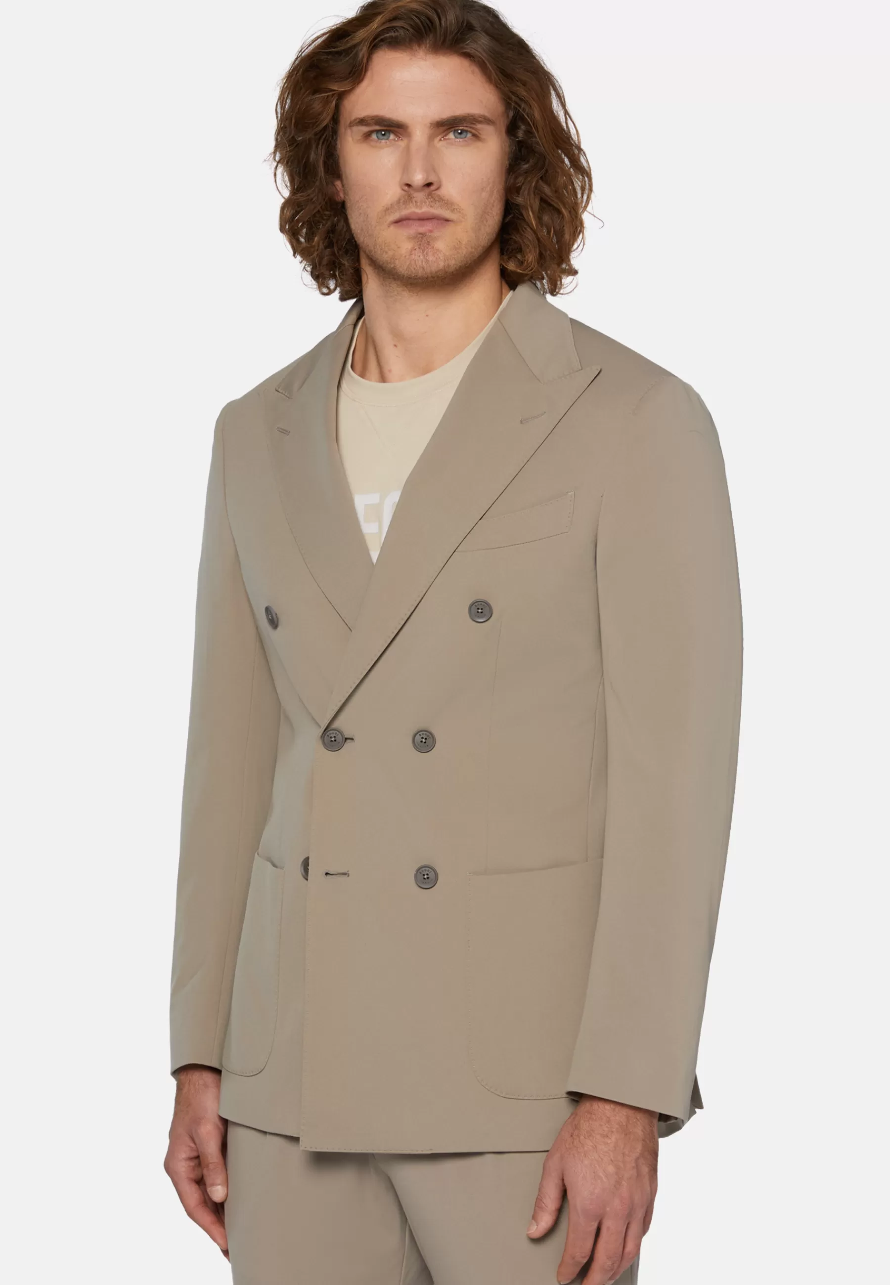 Blazers | Suits^Boggi Milano B Tech Double-Breasted Jacket In Nylon Mud