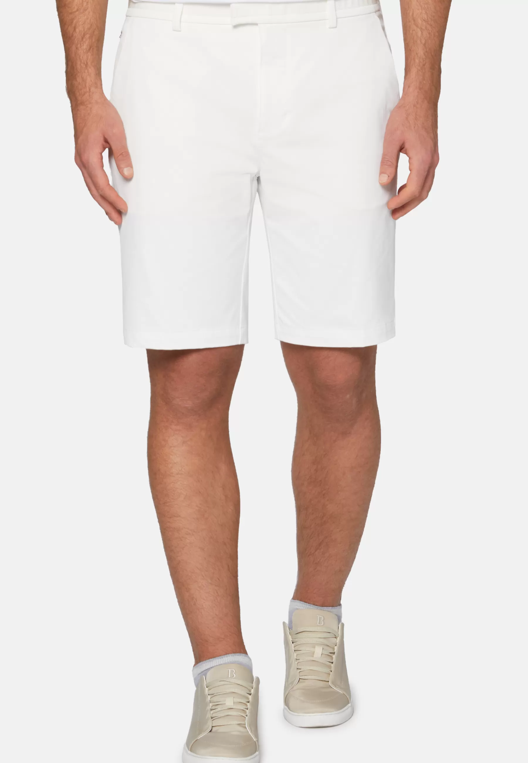 Bermuda^Boggi Milano B Tech Stretch Nylon Bermuda Shorts Cream