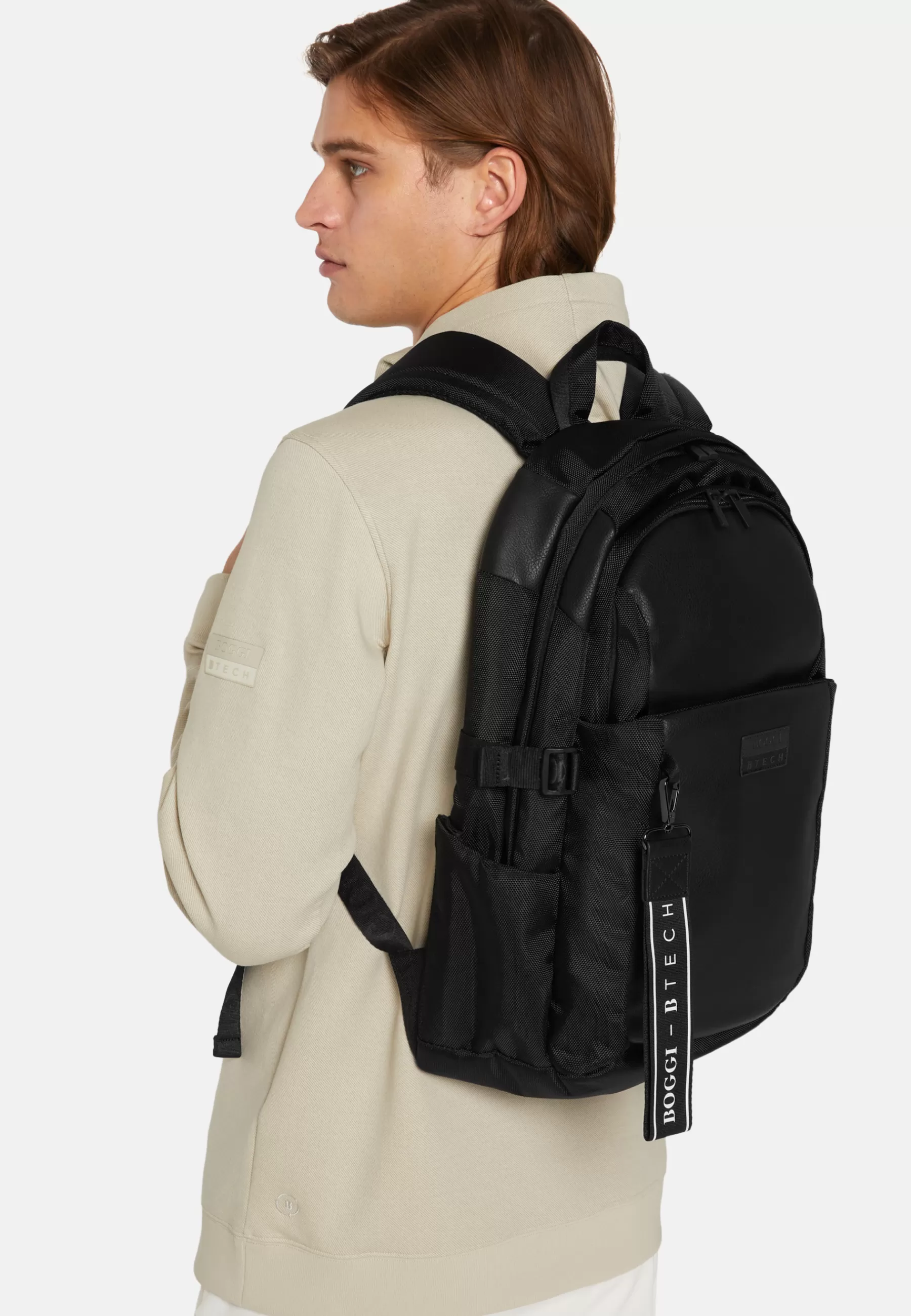 Rucksacks and Suitcases^Boggi Milano Backpack in Technical Fabric Black