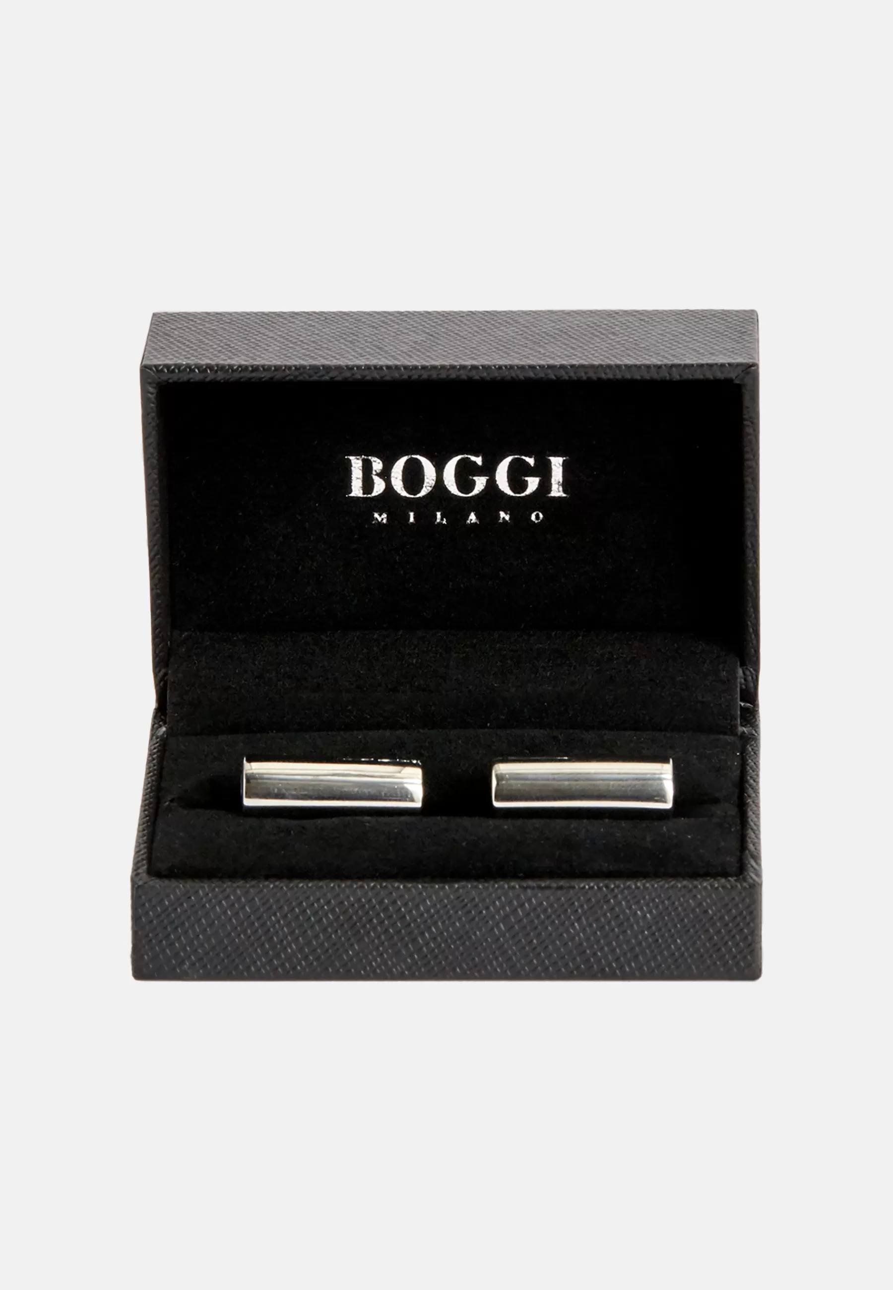 Cufflinks^Boggi Milano Bar logo cufflinks Silver