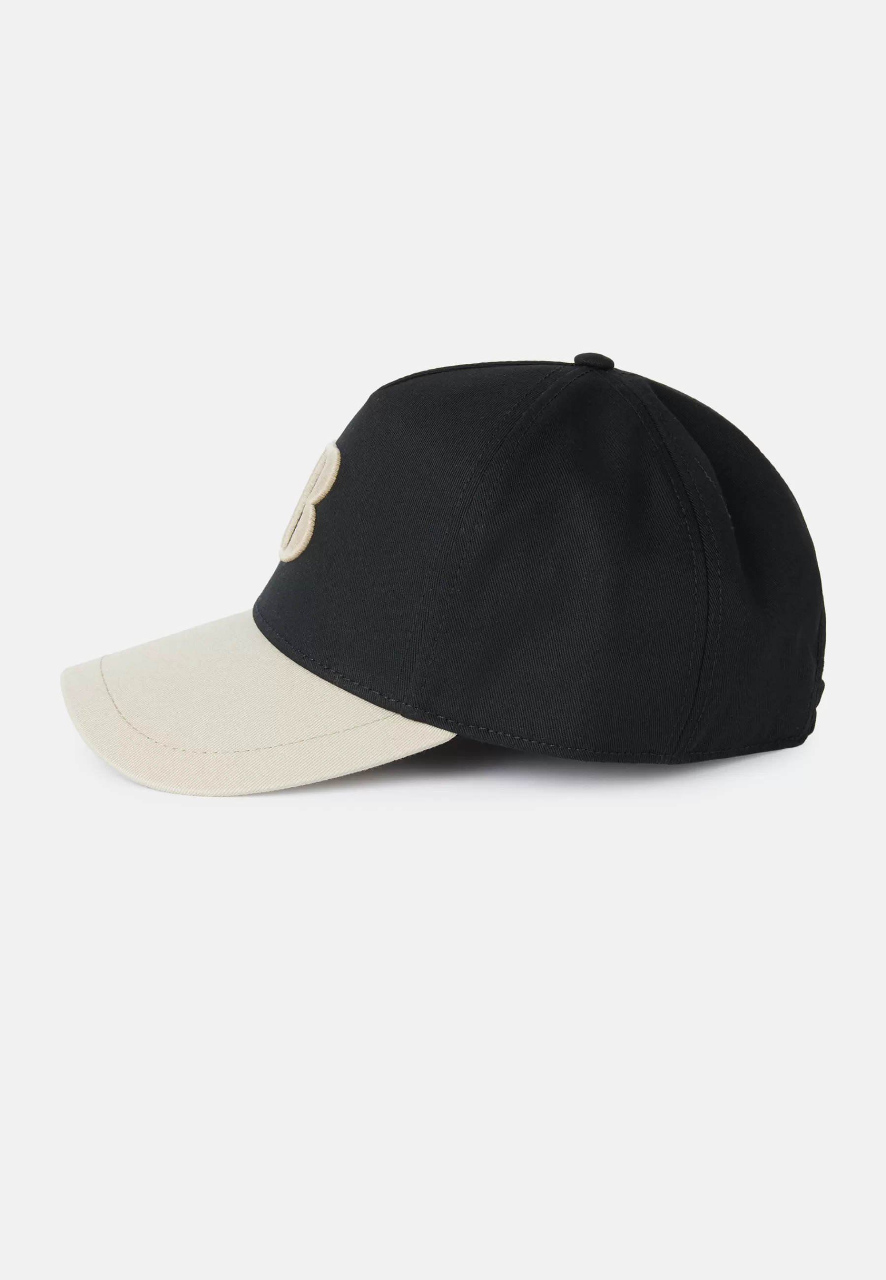 Hats^Boggi Milano Baseball Cap With Visor And Embroidery in Cotton Black