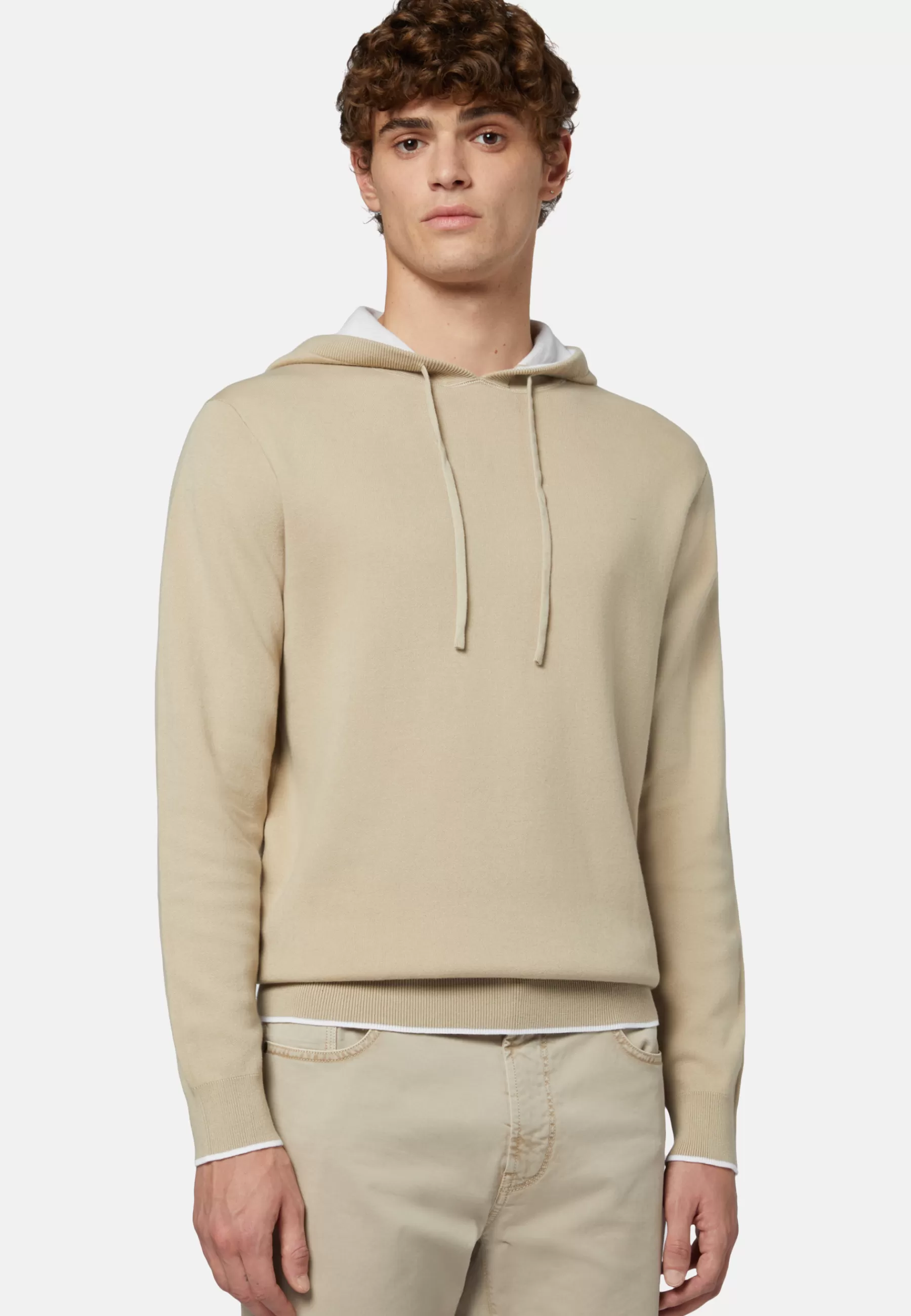 Knitwear^Boggi Milano Hoodie In Cotton Beige