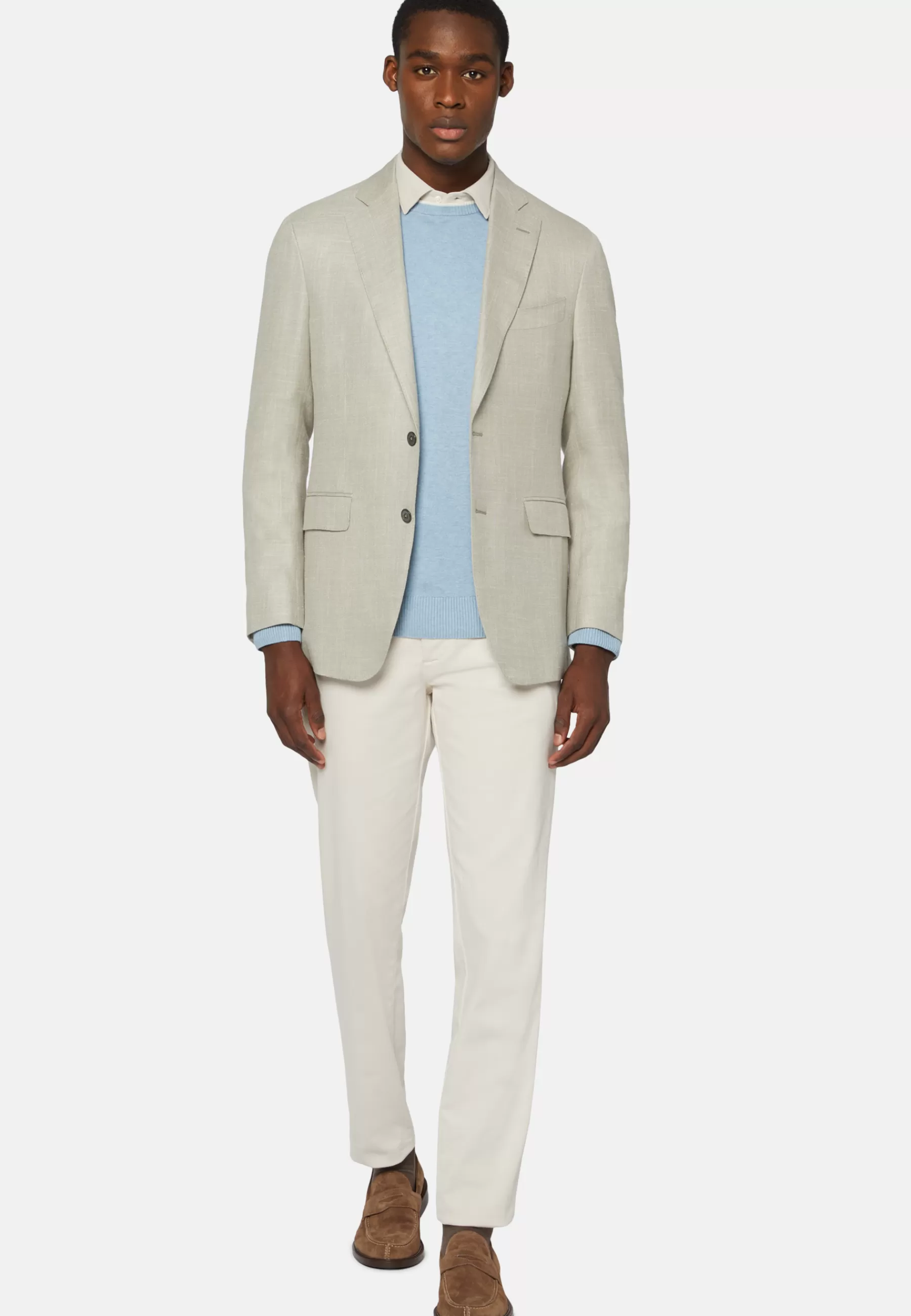 Blazers^Boggi Milano Jacket In Wool, Silk And Linen Beige