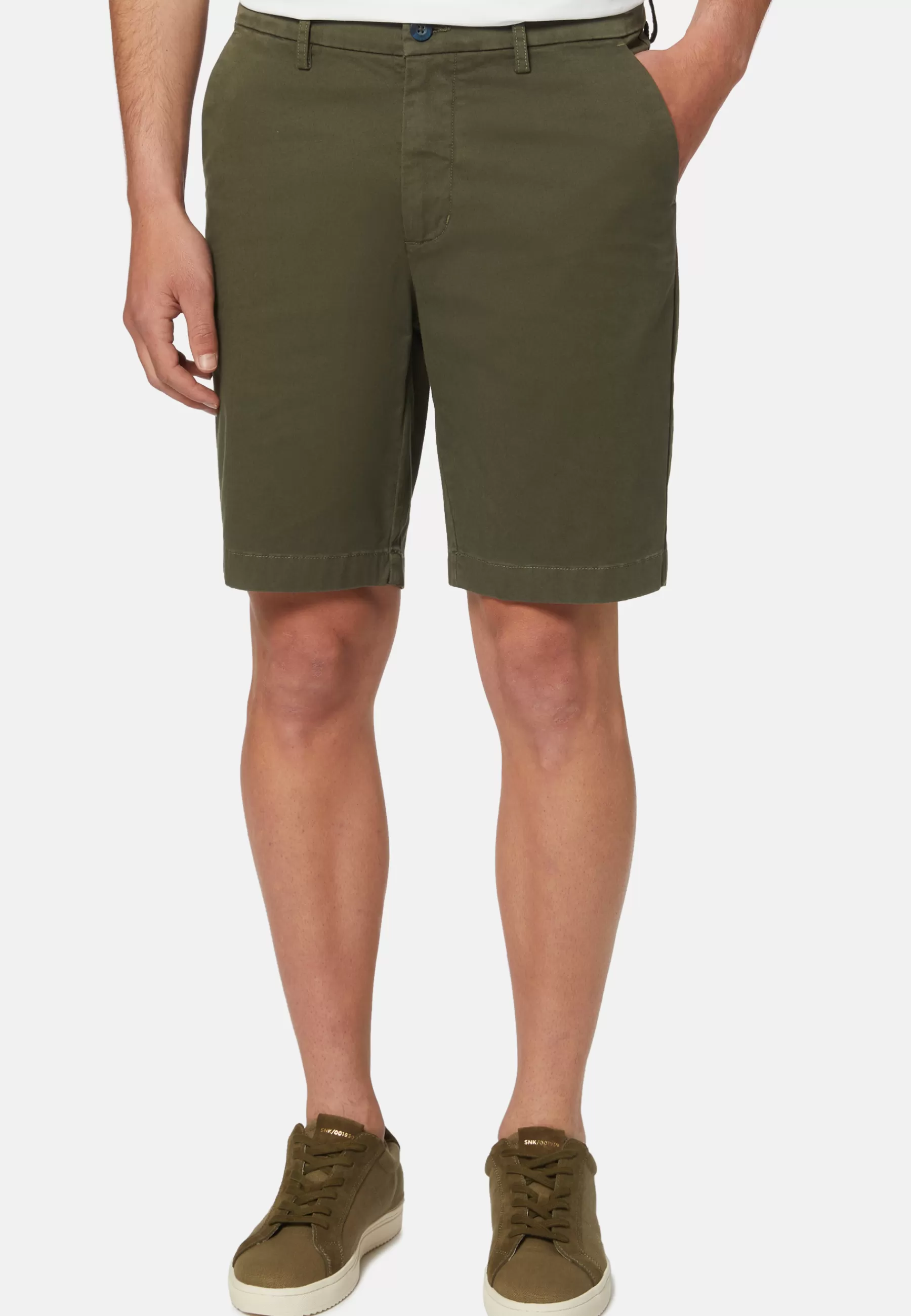 Bermuda^Boggi Milano Bermudas in Stretch Cotton Military Green