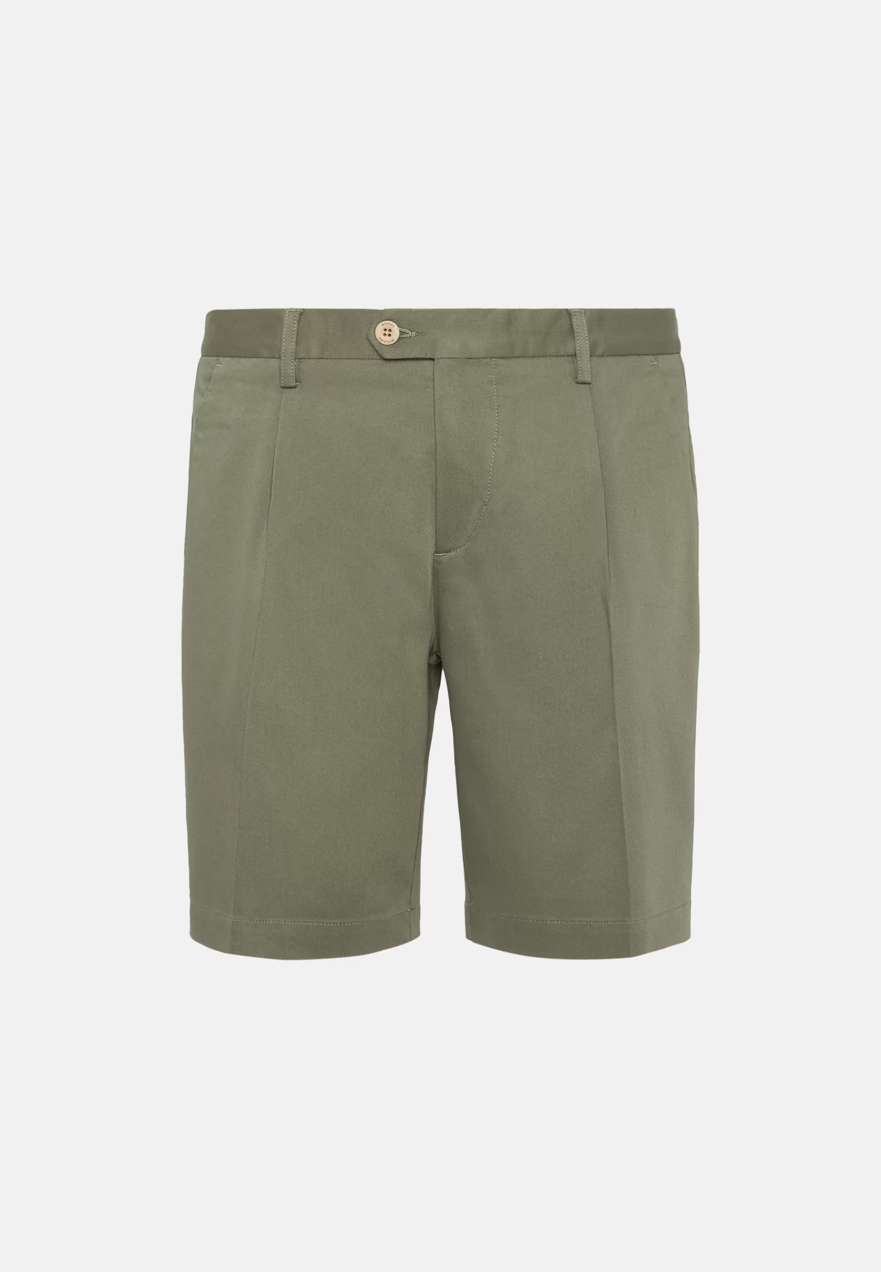 Bermuda^Boggi Milano Bermudas in Stretch Tencel Cotton Military Green