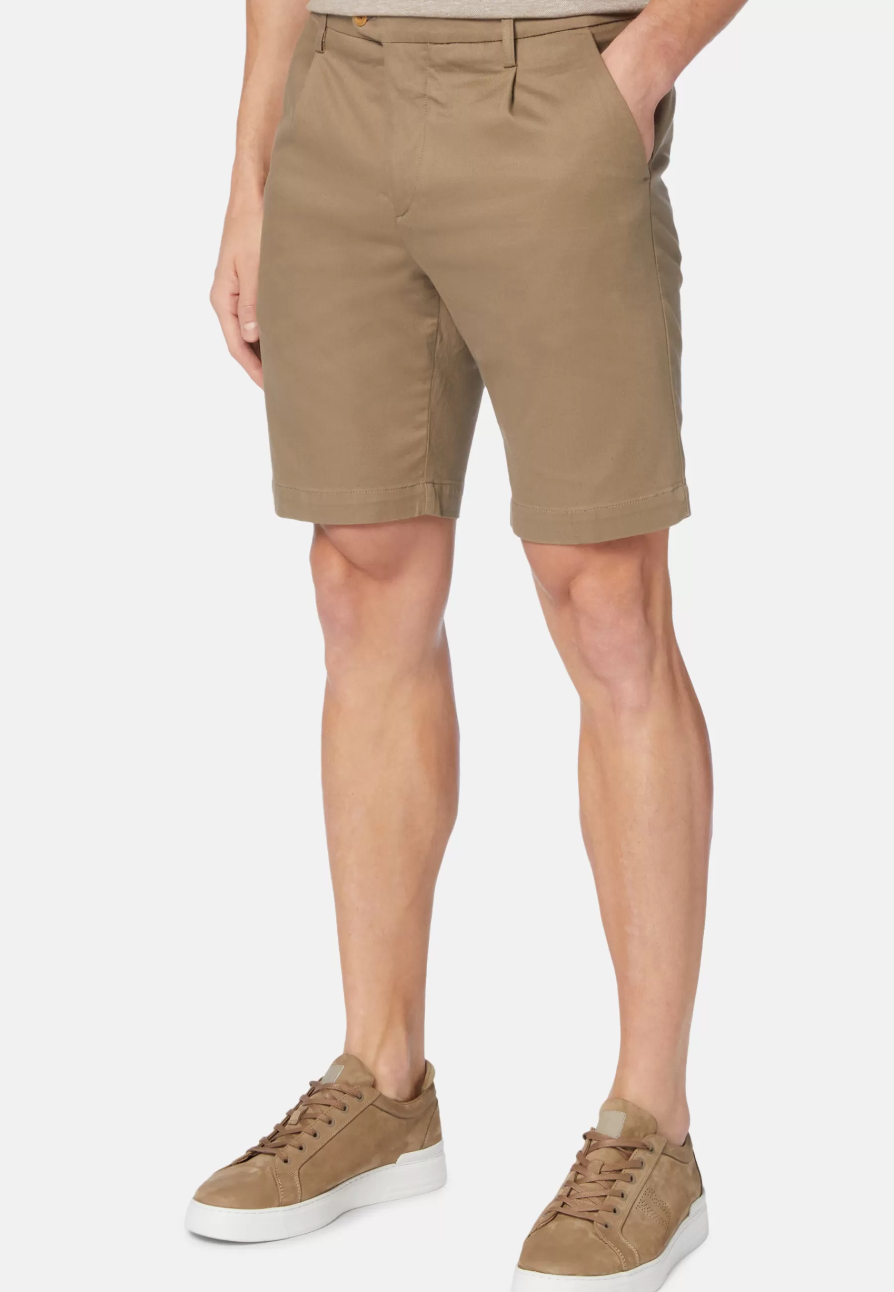 Bermuda^Boggi Milano Bermudas in Stretch Tencel Cotton Taupe