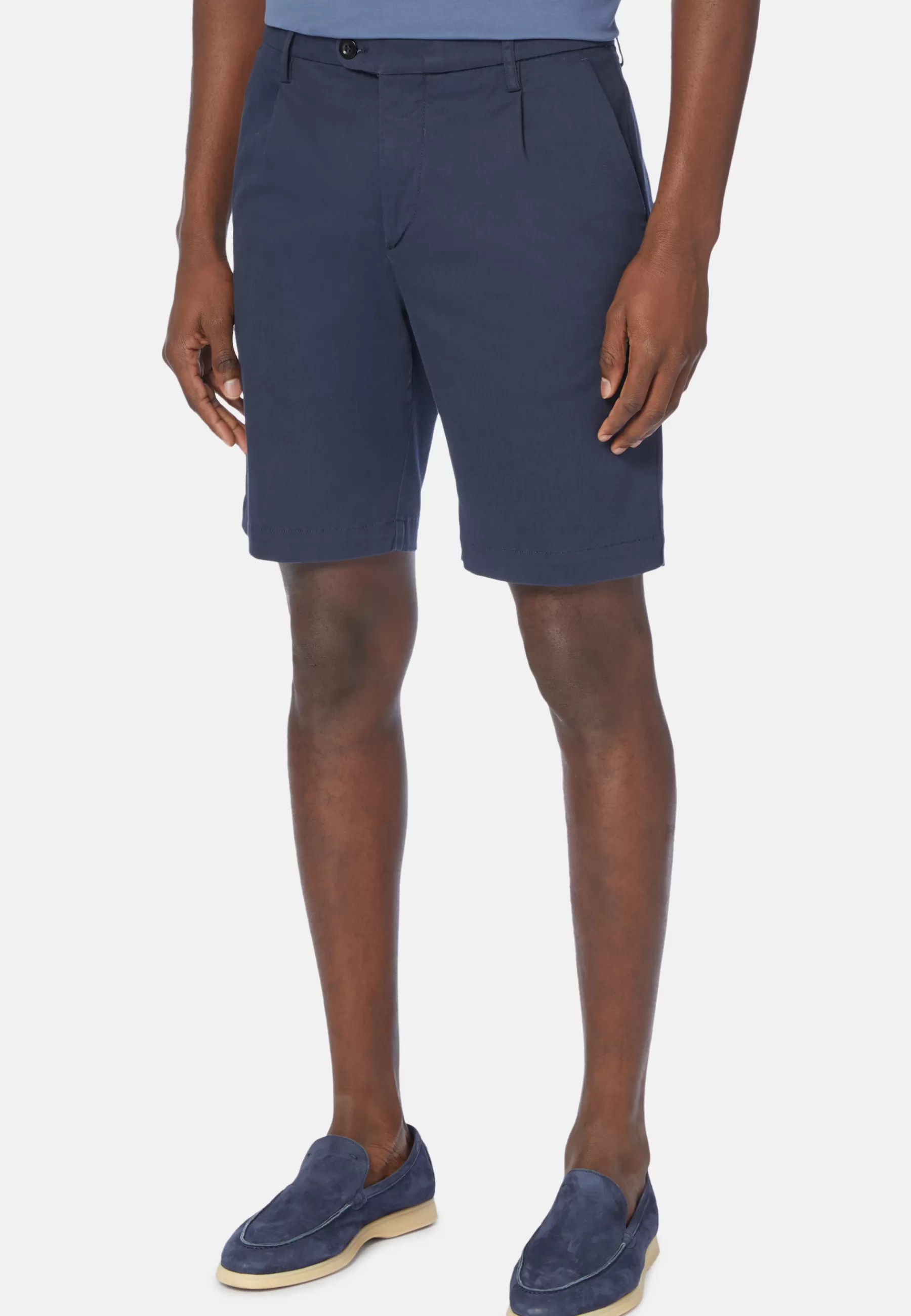 Bermuda^Boggi Milano Bermudas in Stretch Tencel Cotton Navy blue