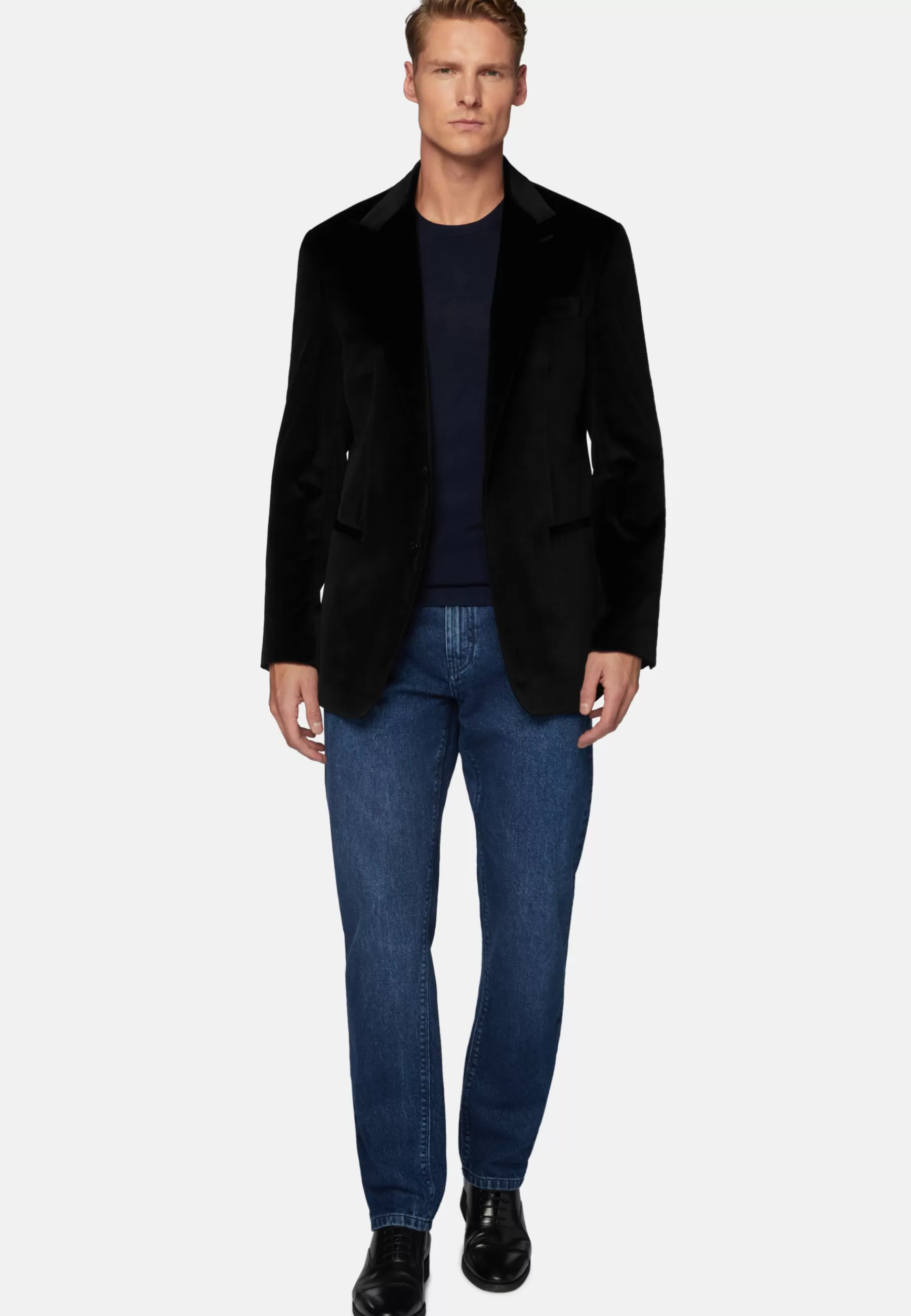 Blazers^Boggi Milano Cotton Velvet Jacket Black