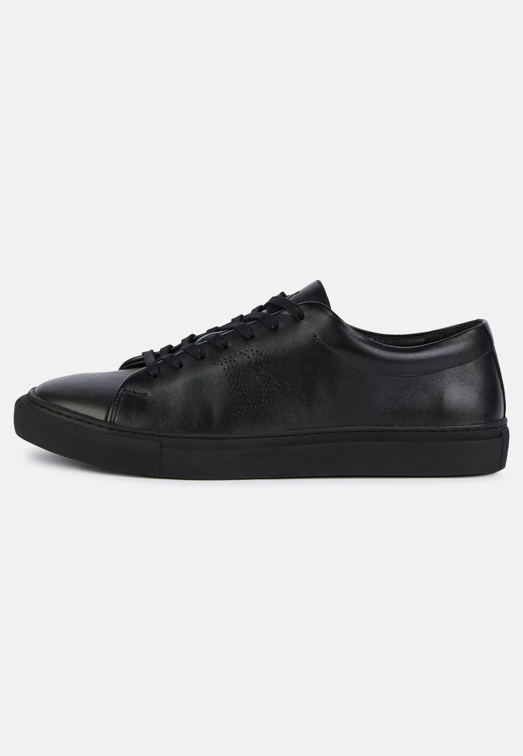 Sneakers^Boggi Milano Leather Trainers with Logo Black