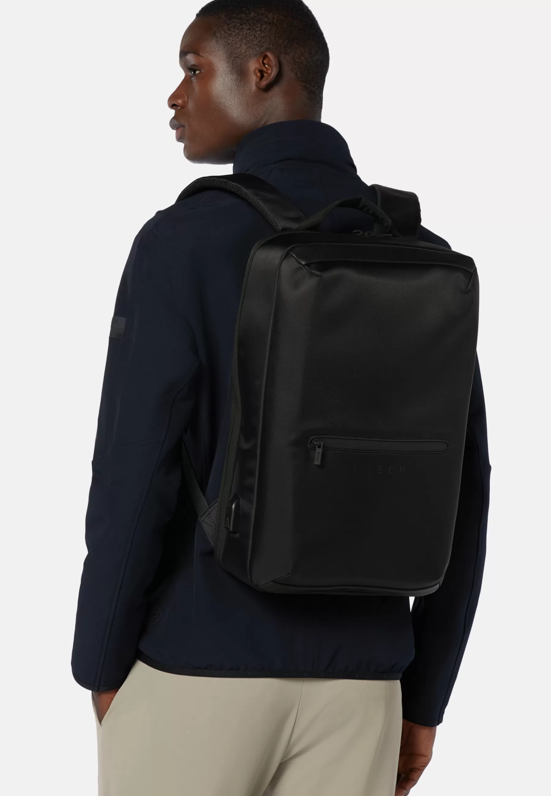 Rucksacks and Suitcases^Boggi Milano Recycled Technical Fabric Rucksack Black