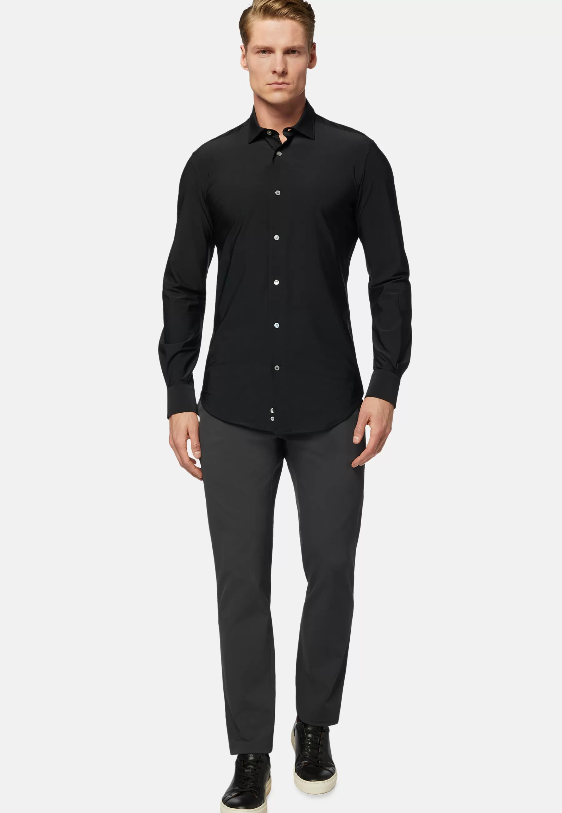 Dress Shirts | Must-Have^Boggi Milano Stretch Nylon Slim Fit Shirt Black