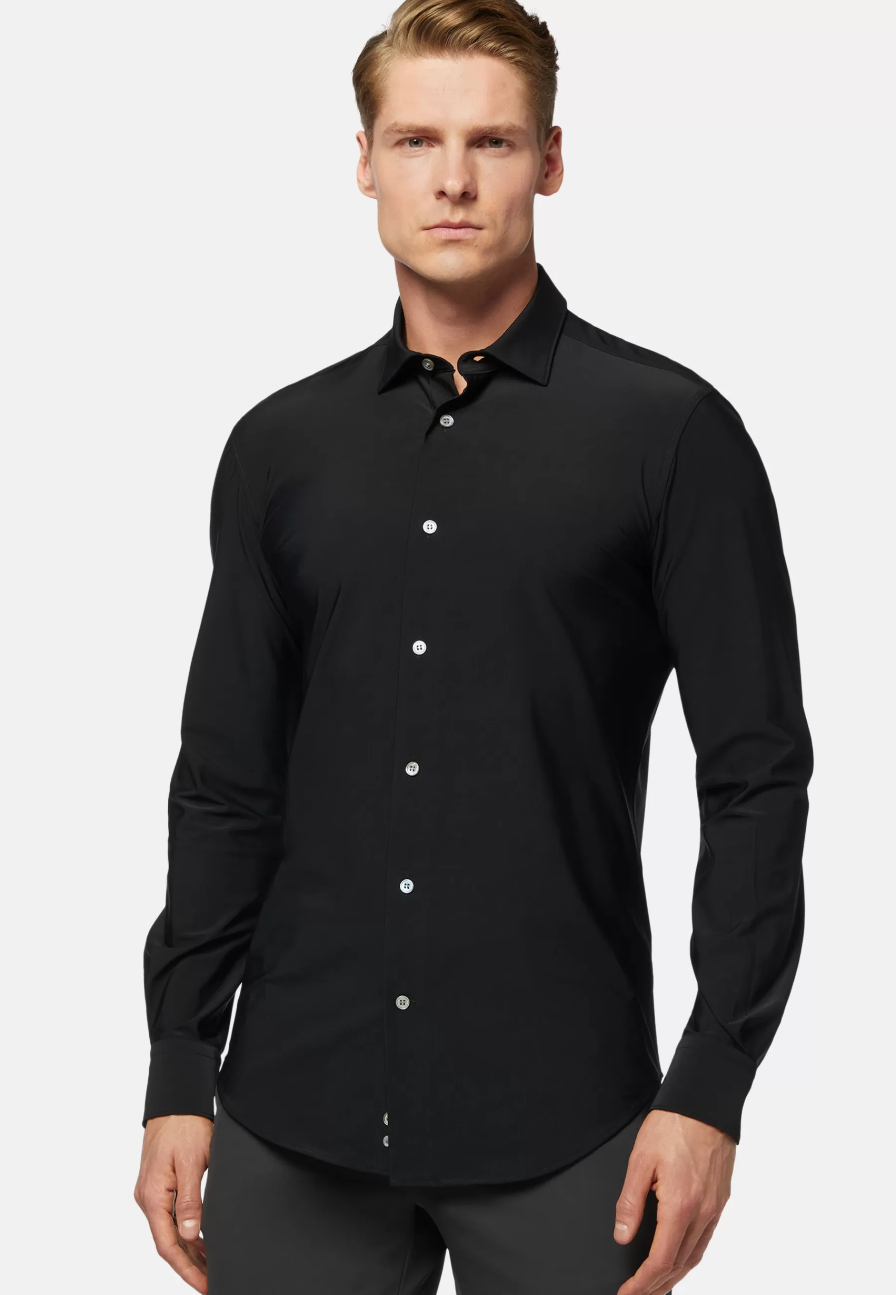 Dress Shirts | Must-Have^Boggi Milano Stretch Nylon Slim Fit Shirt Black