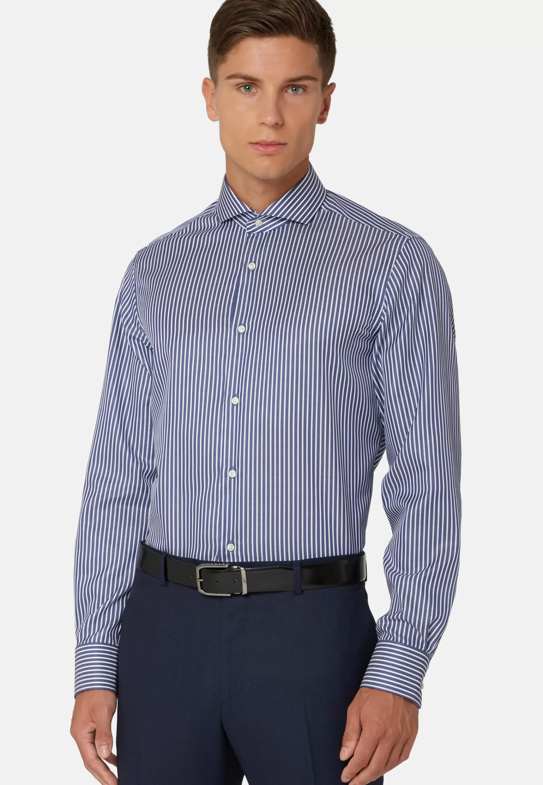 Dress Shirts^Boggi Milano Cotton Twill Shirt Slim Fit Blue