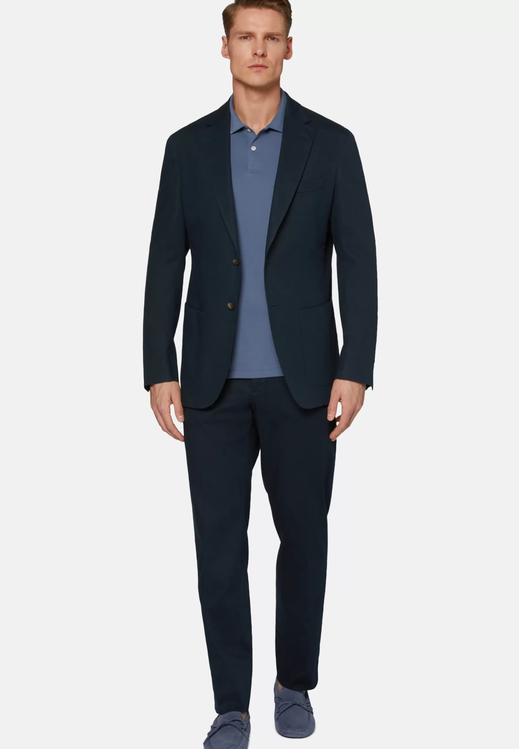 Blazers | Suits^Boggi Milano Diagonal Jacket In Stretch Cotton Blue