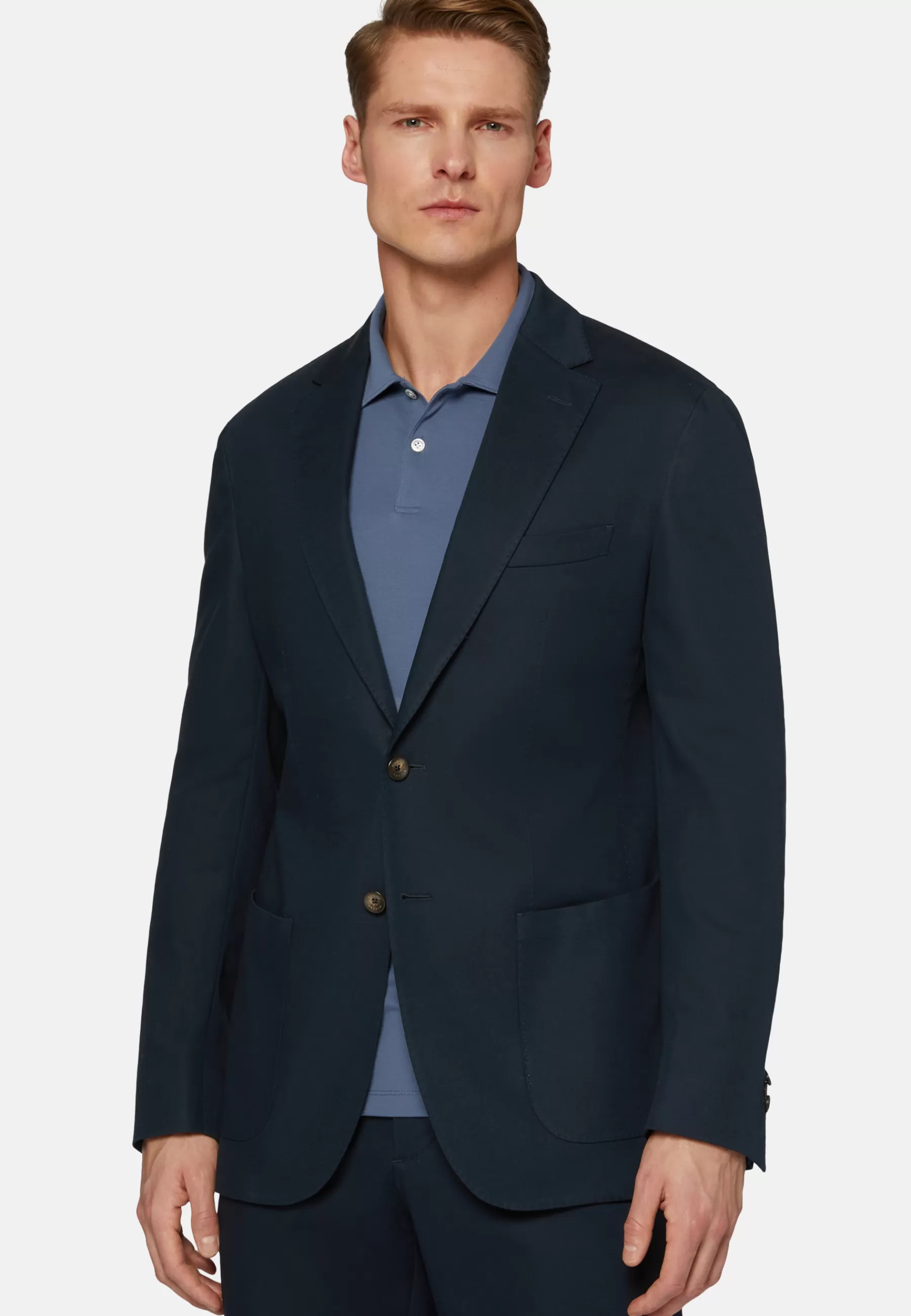 Blazers | Suits^Boggi Milano Diagonal Jacket In Stretch Cotton Blue