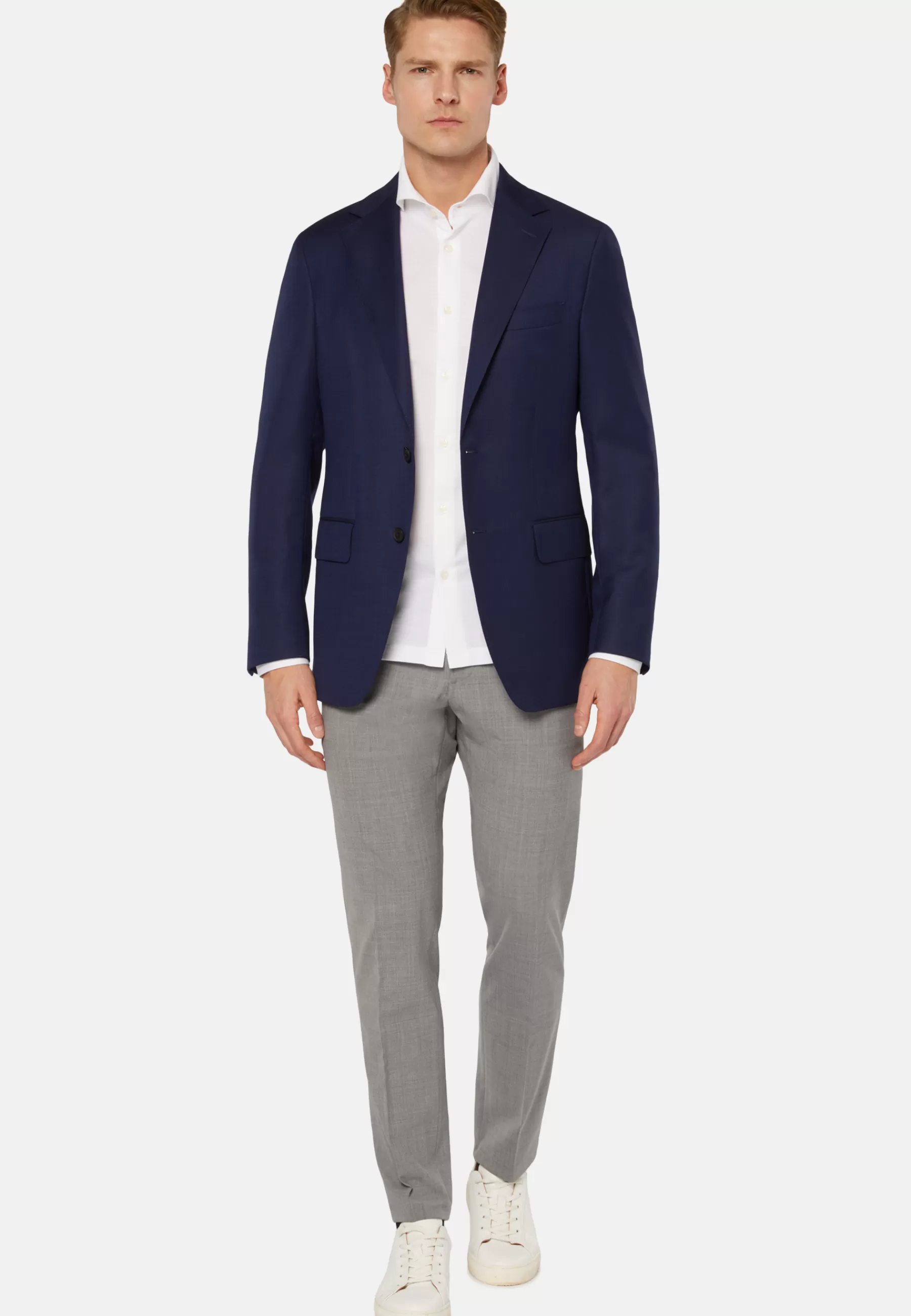 Blazers^Boggi Milano Blue Micro Textured Wool Jacket Navy blue