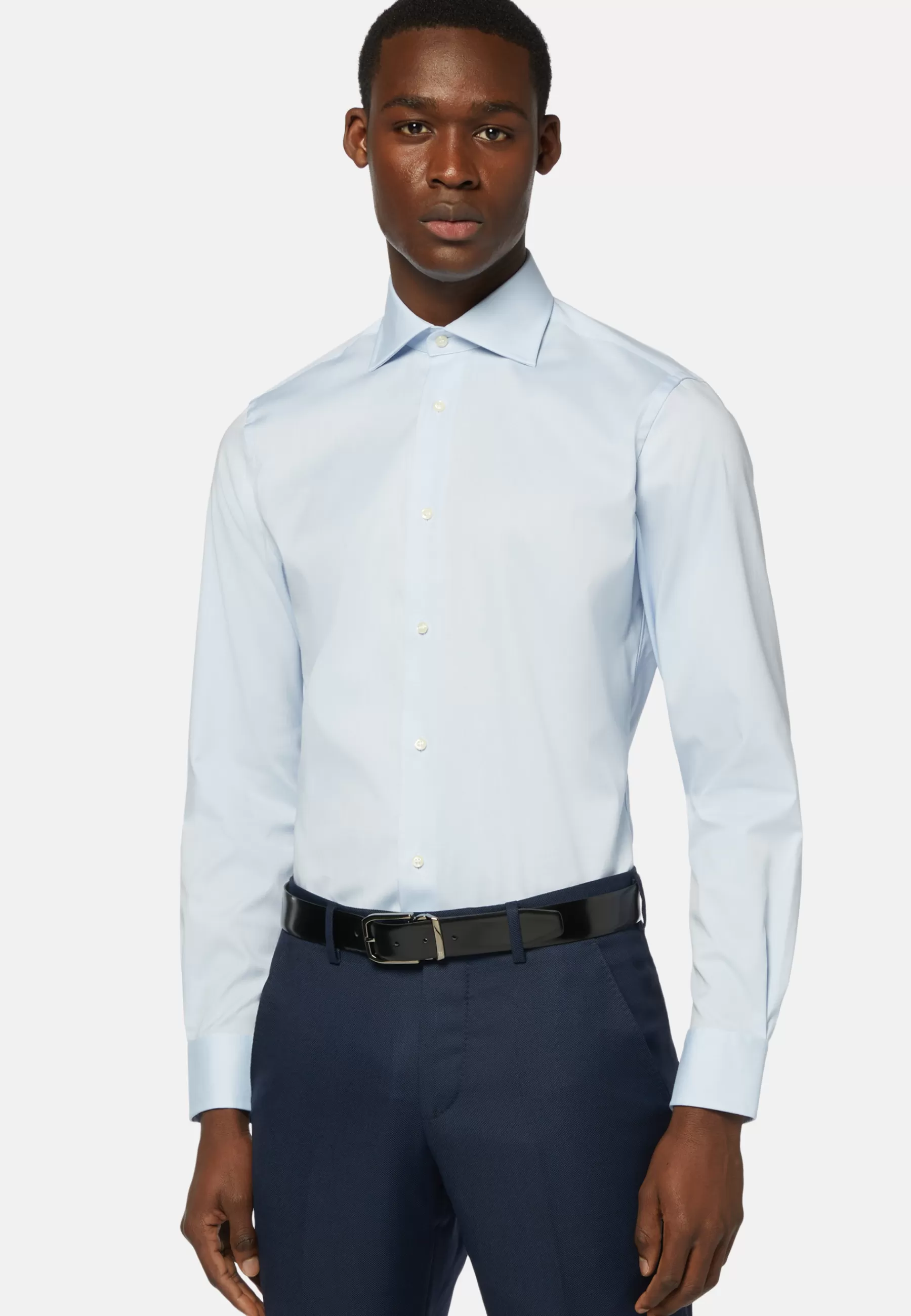 Dress Shirts | Must-Have^Boggi Milano Blue Pin Point Cotton Slim Fit Shirt Light blue