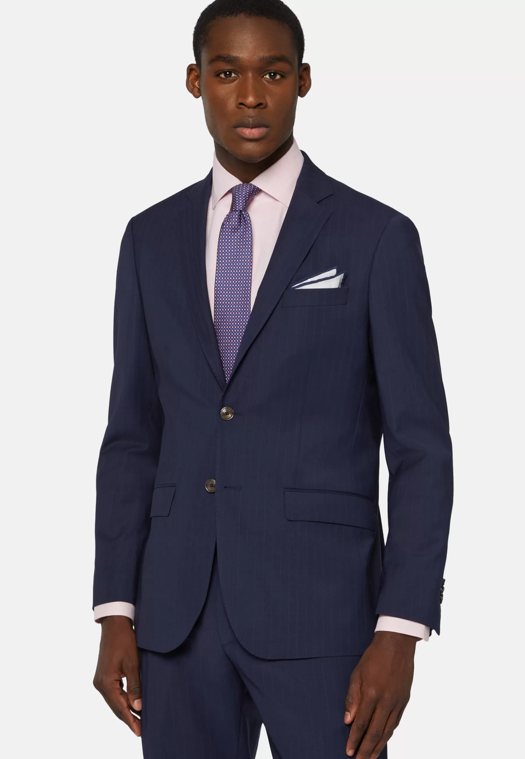 Suits^Boggi Milano Pinstripe Suit In Stretch Wool And Nylon Blue