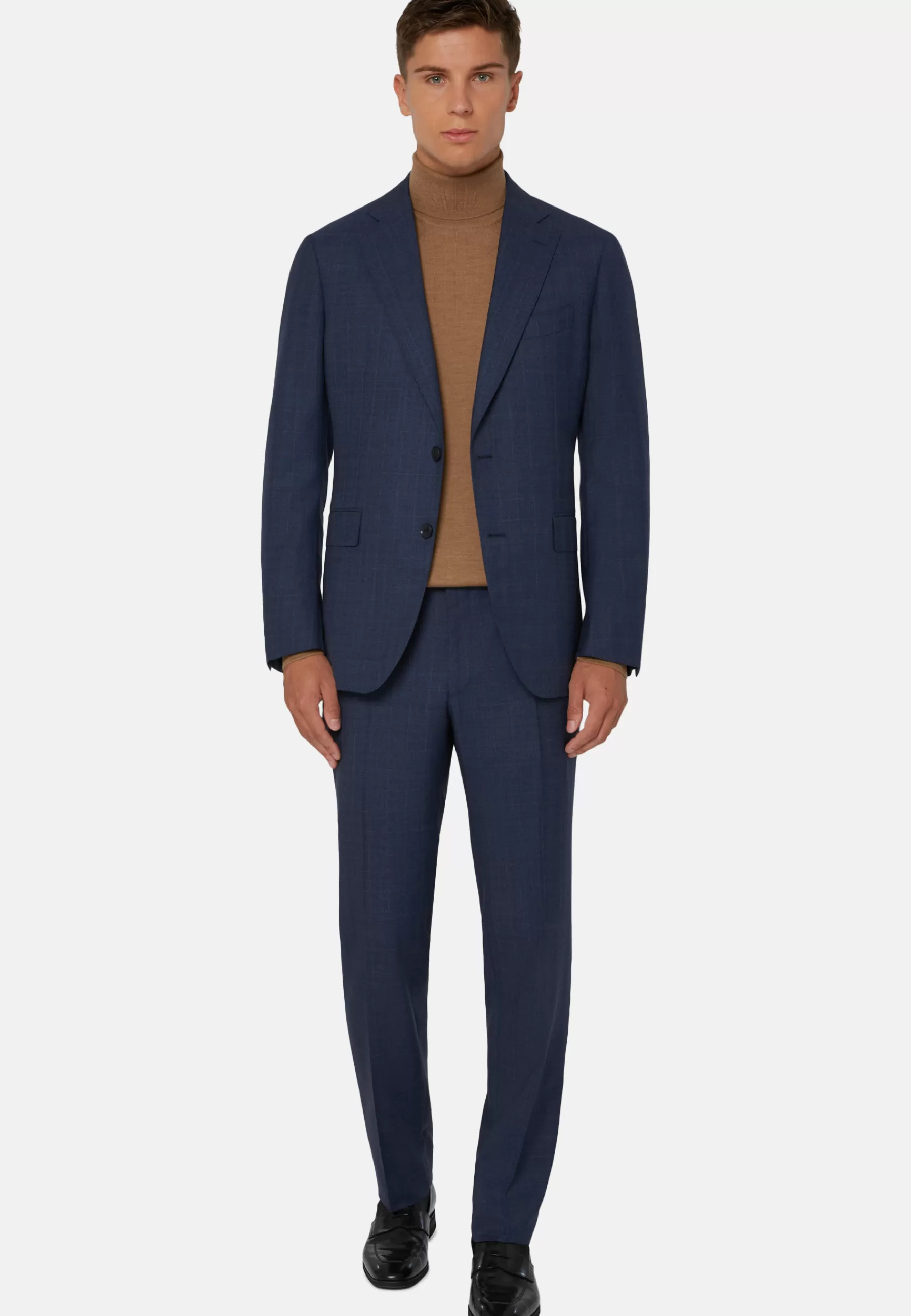 Suits^Boggi Milano Prince of Wales Check Suit In Super 130 Wool Blue