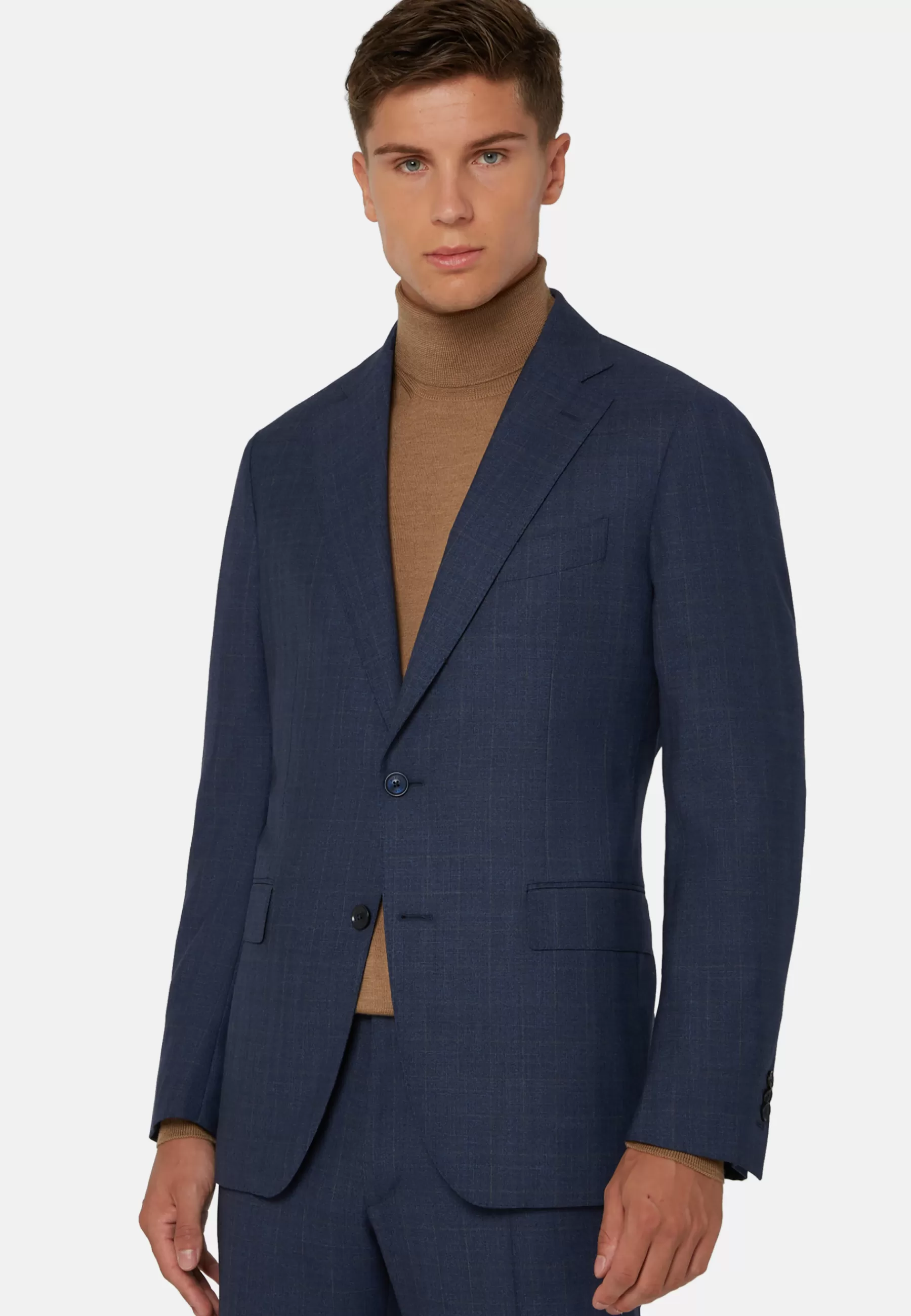 Suits^Boggi Milano Prince of Wales Check Suit In Super 130 Wool Blue