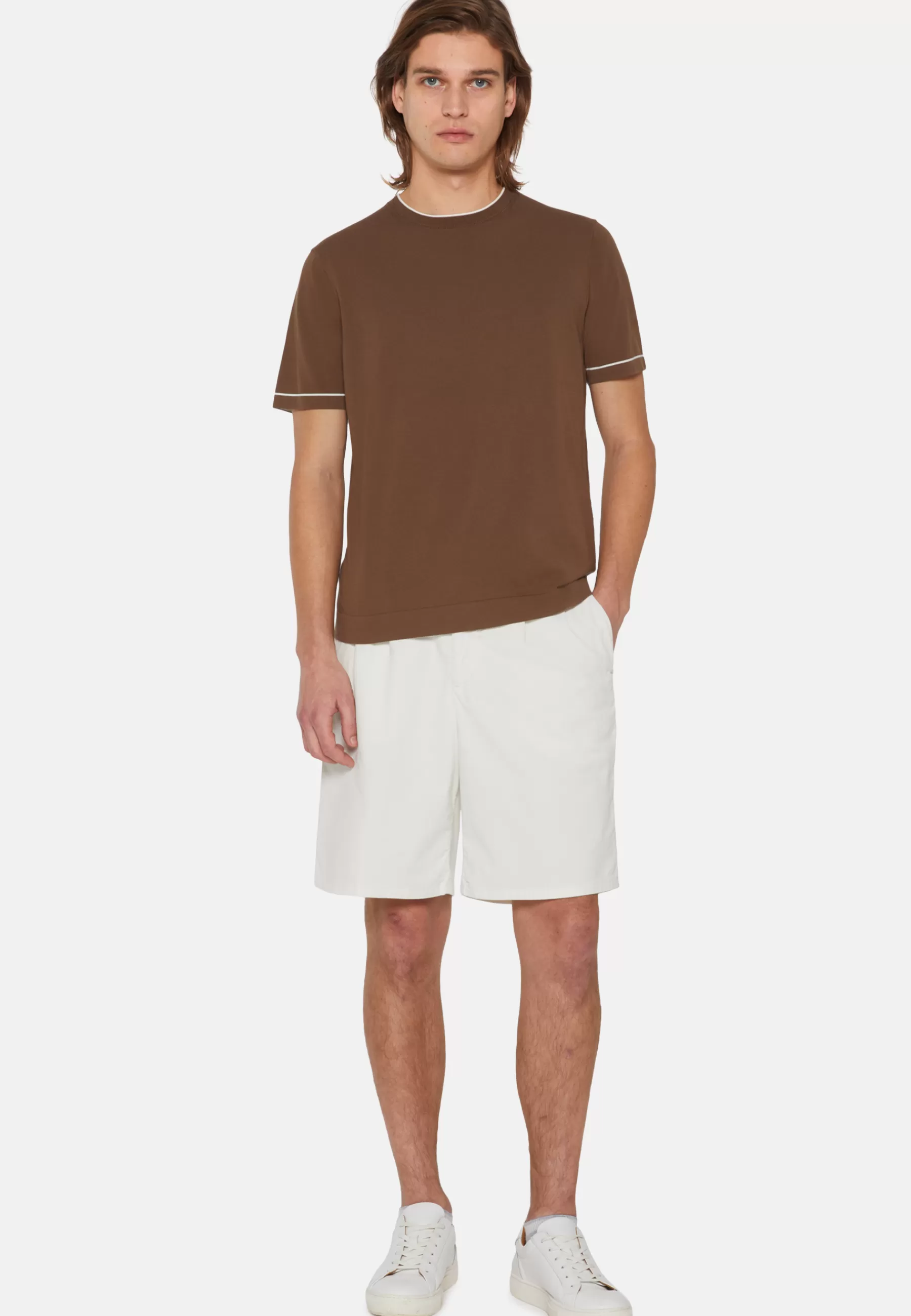 T-Shirts^Boggi Milano Cotton Crepe Knit T-shirt Brown