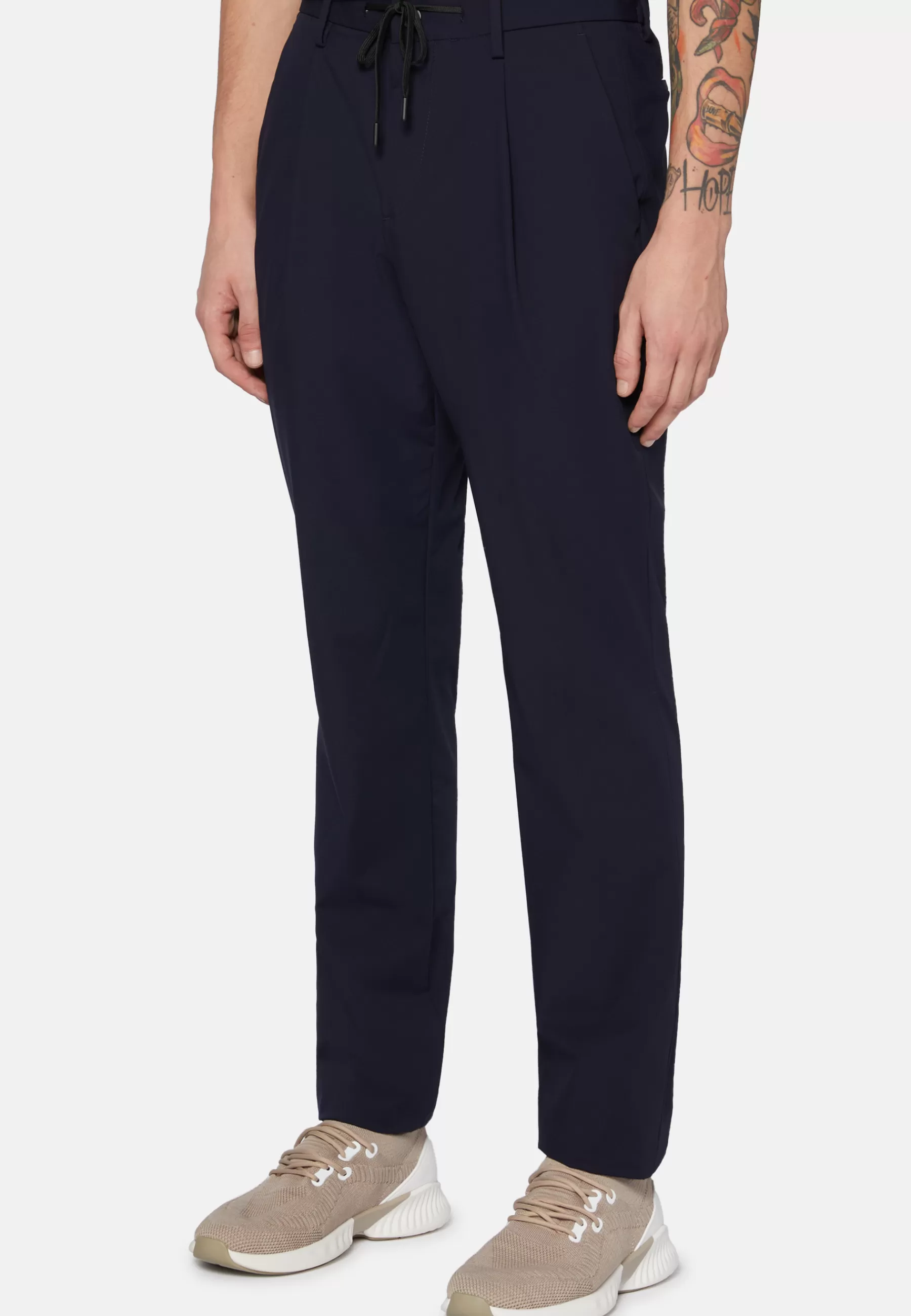 Pants^Boggi Milano B-Tech Stretch Nylon Pants Navy blue