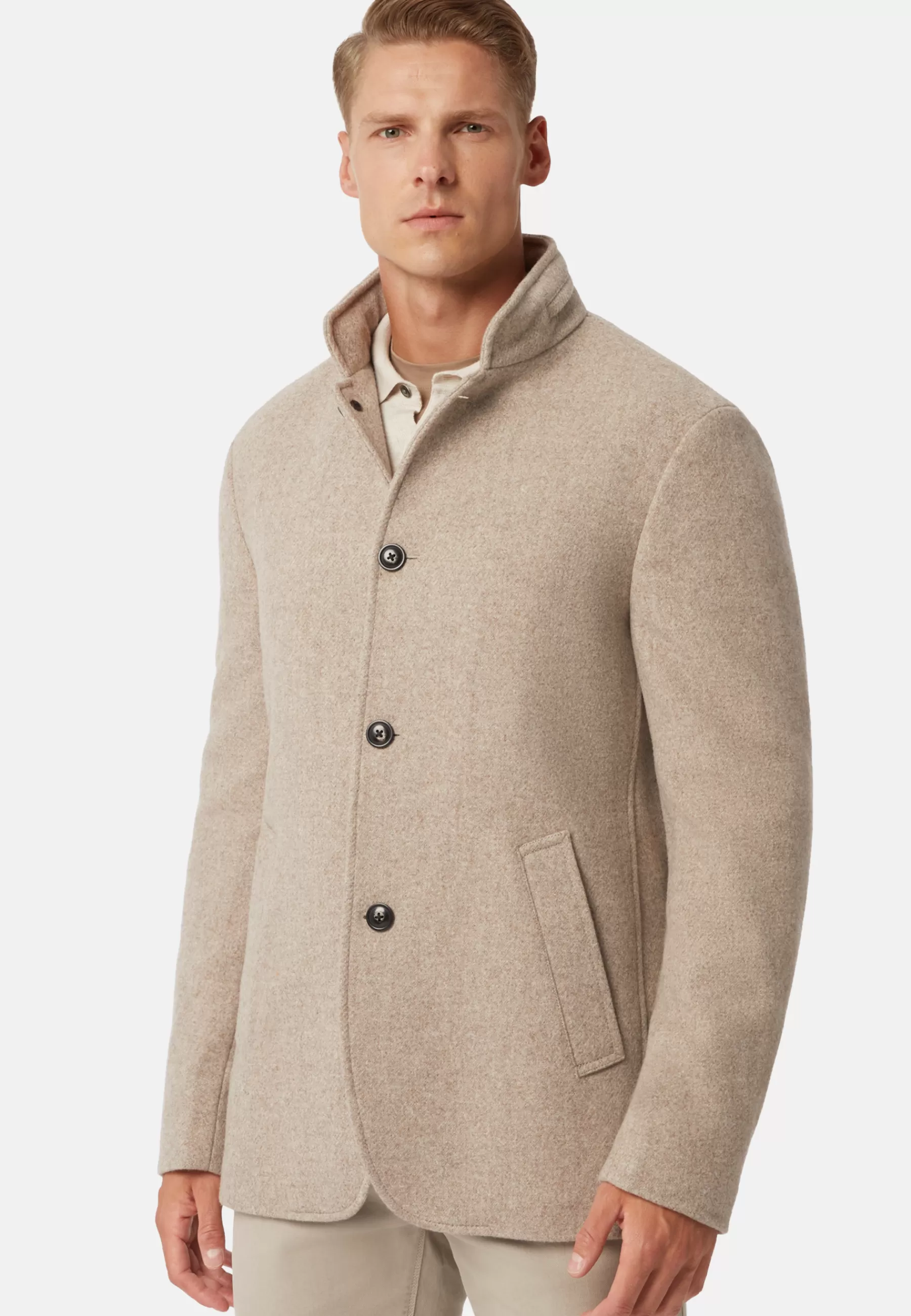 Coats^Boggi Milano Caban in Stretch Wool Grey