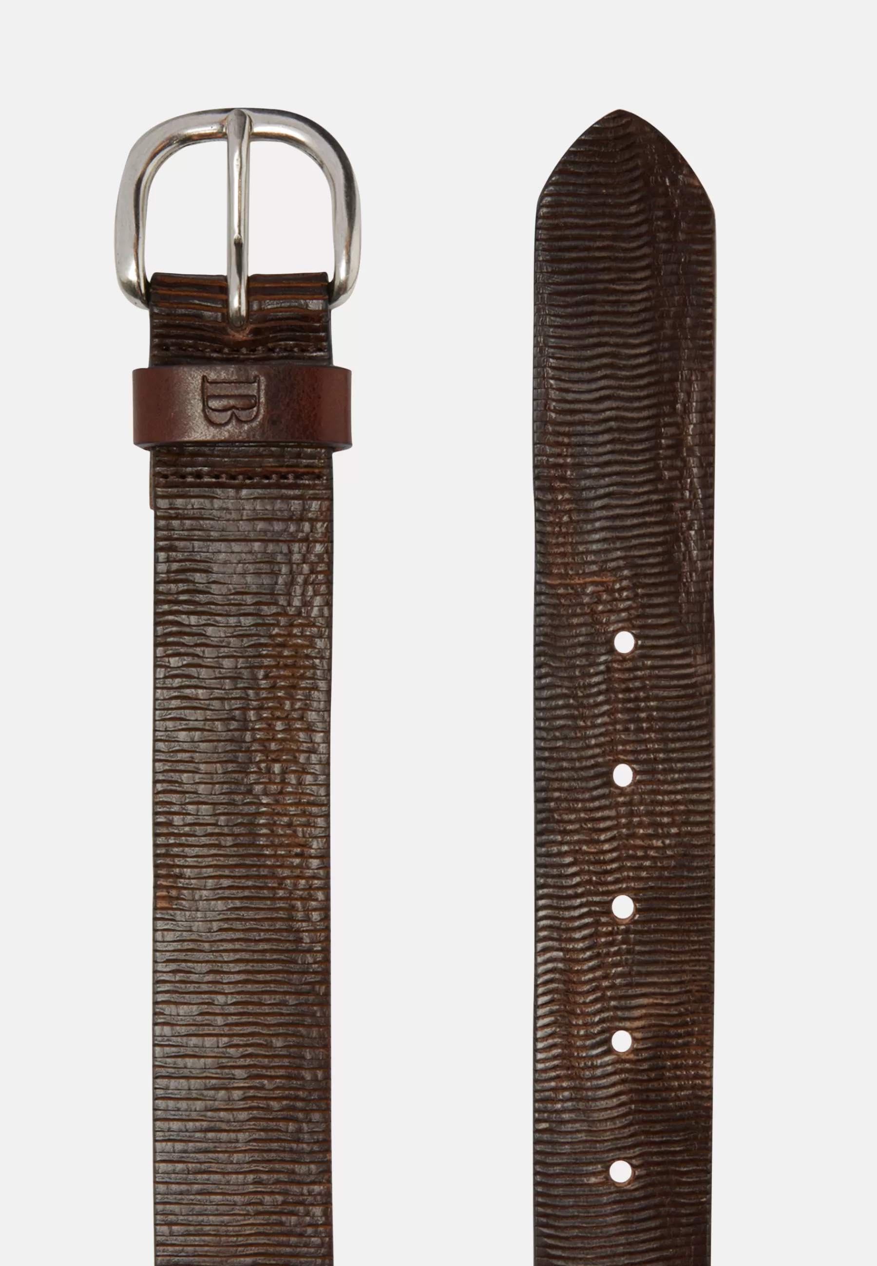 Belts^Boggi Milano Carved Leather Belt Brown