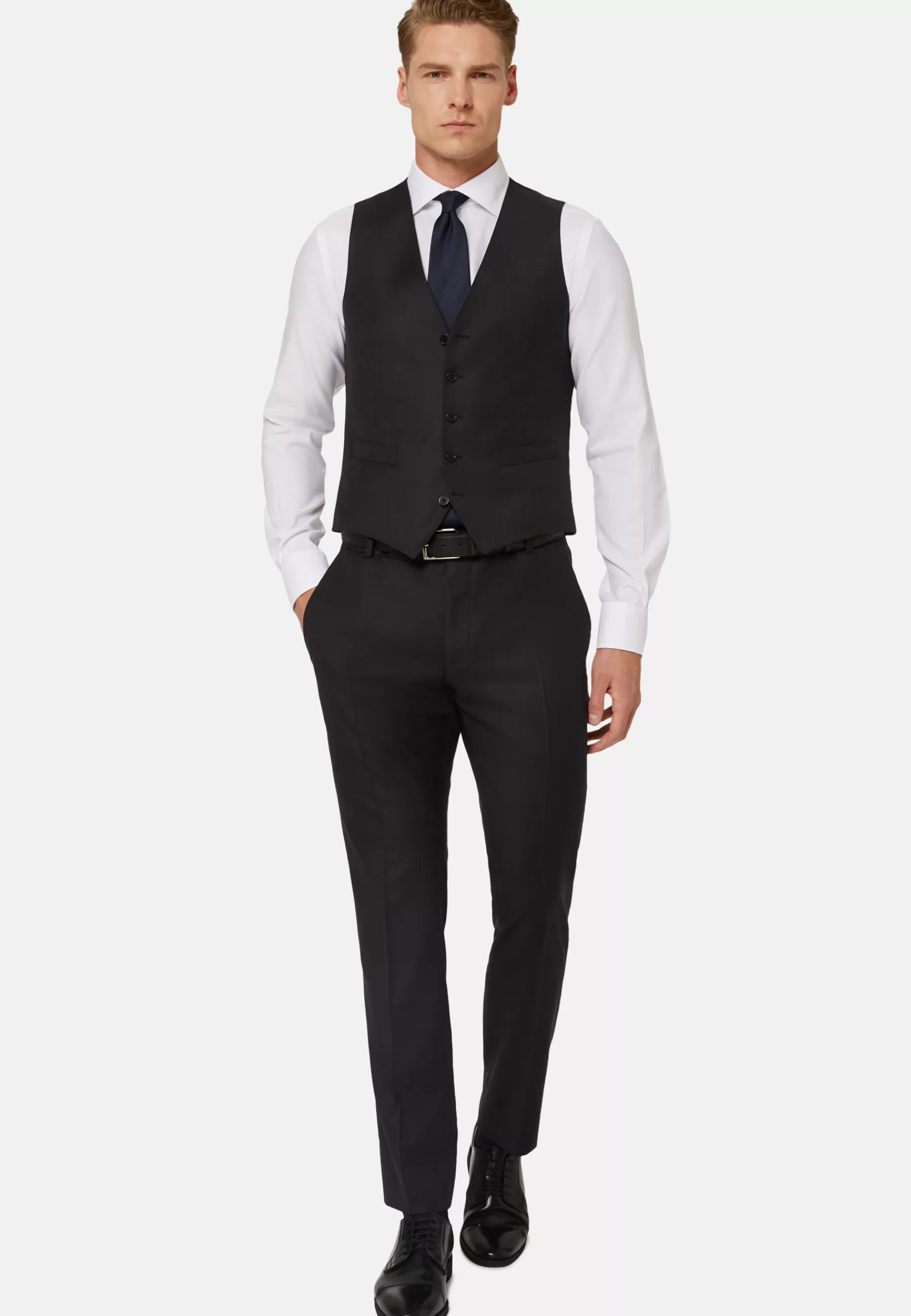 Suits and Waistcoats | Must-Have^Boggi Milano Grey Wool Twill Waistcoat Charcoal