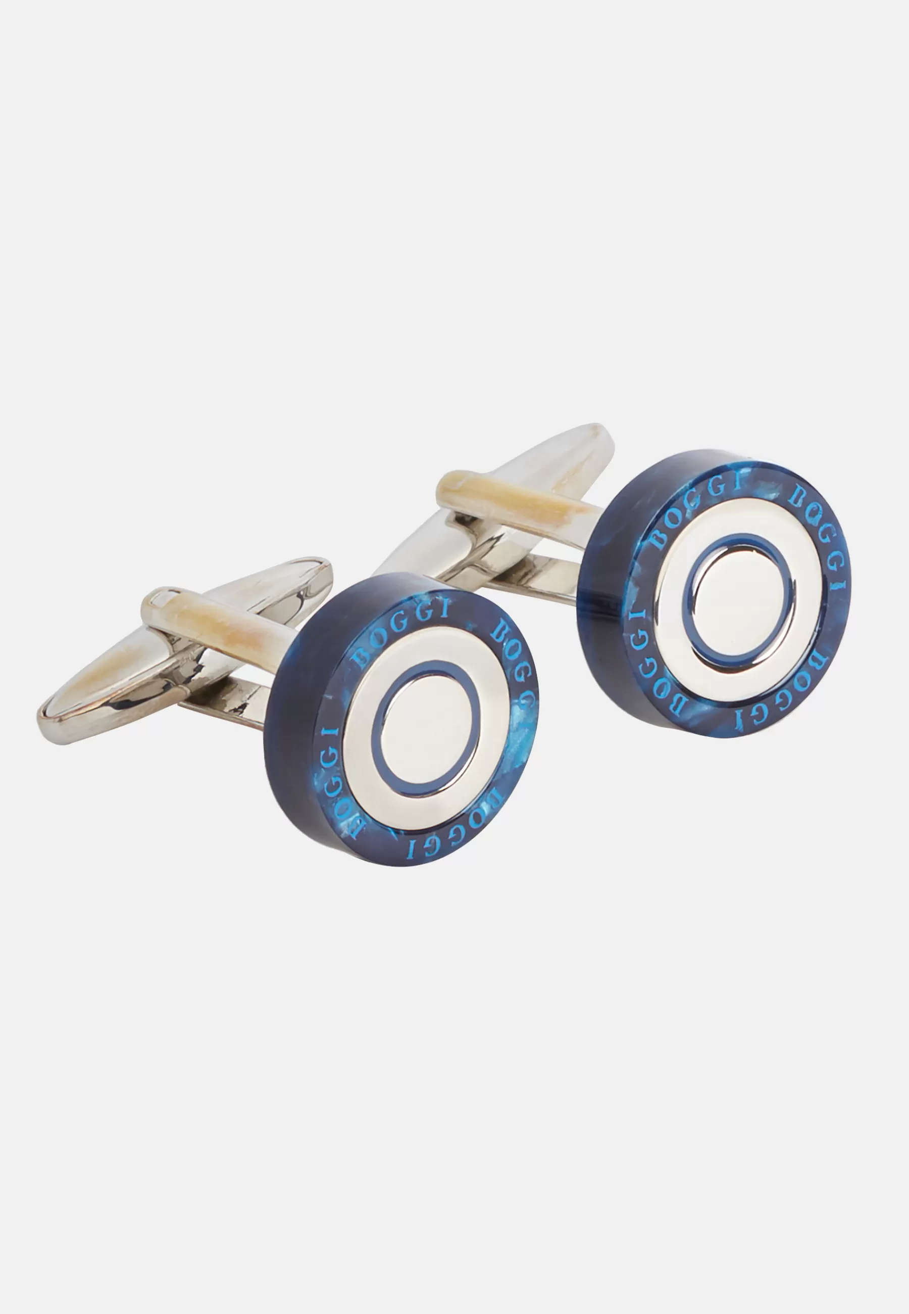 Cufflinks^Boggi Milano Circular cufflinks with contrast Blue