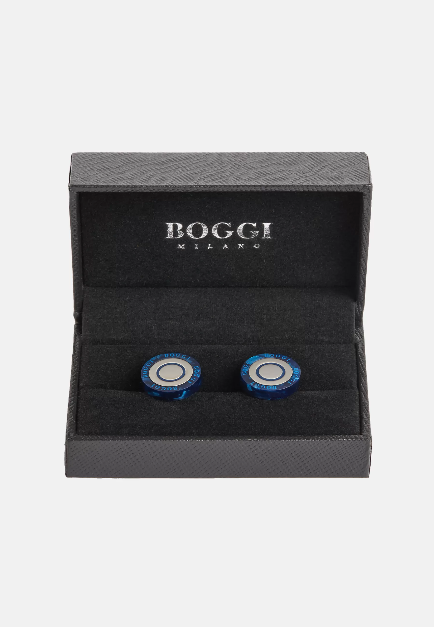 Cufflinks^Boggi Milano Circular cufflinks with contrast Blue