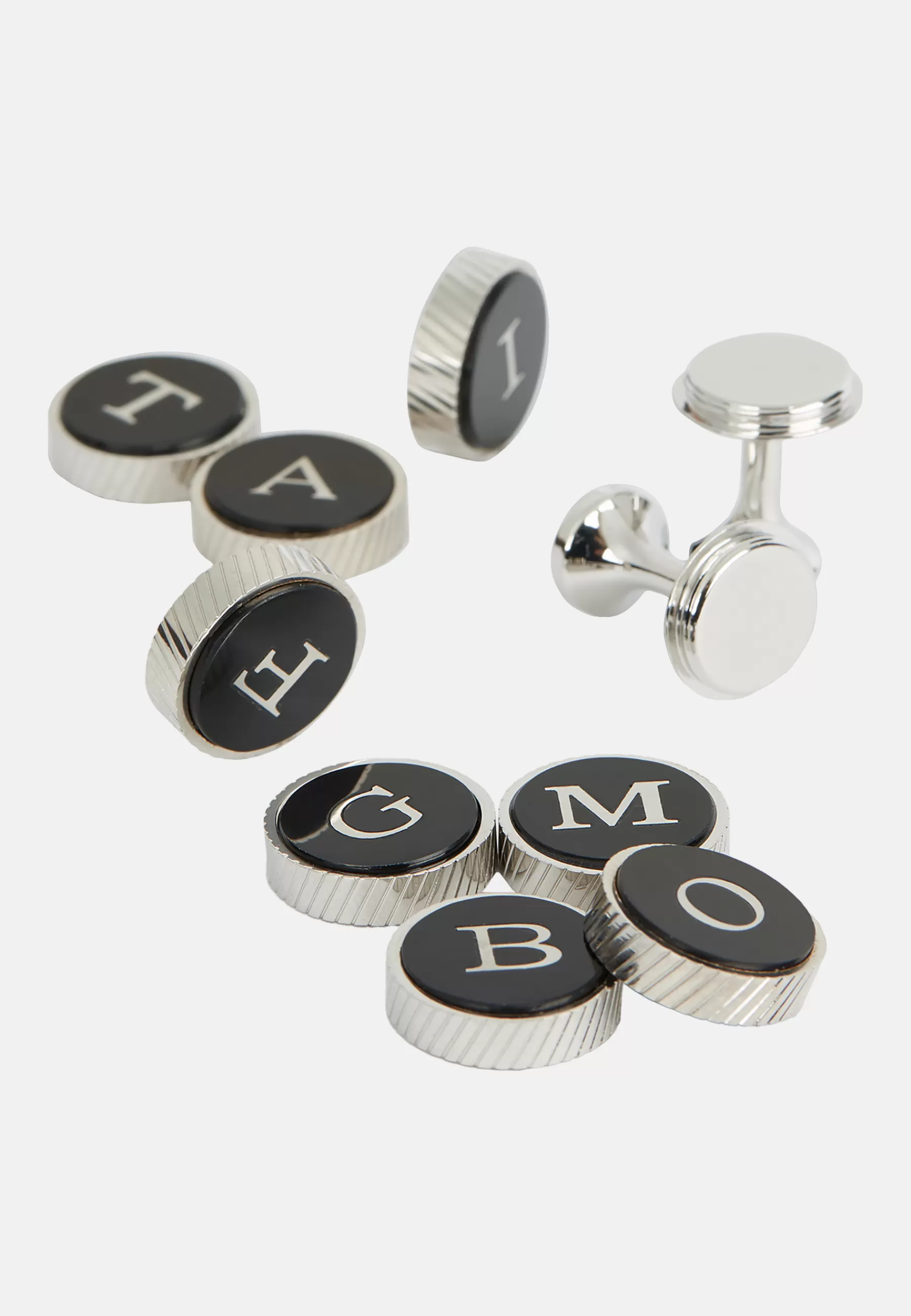 Cufflinks^Boggi Milano Circular letter base cufflinks Silver