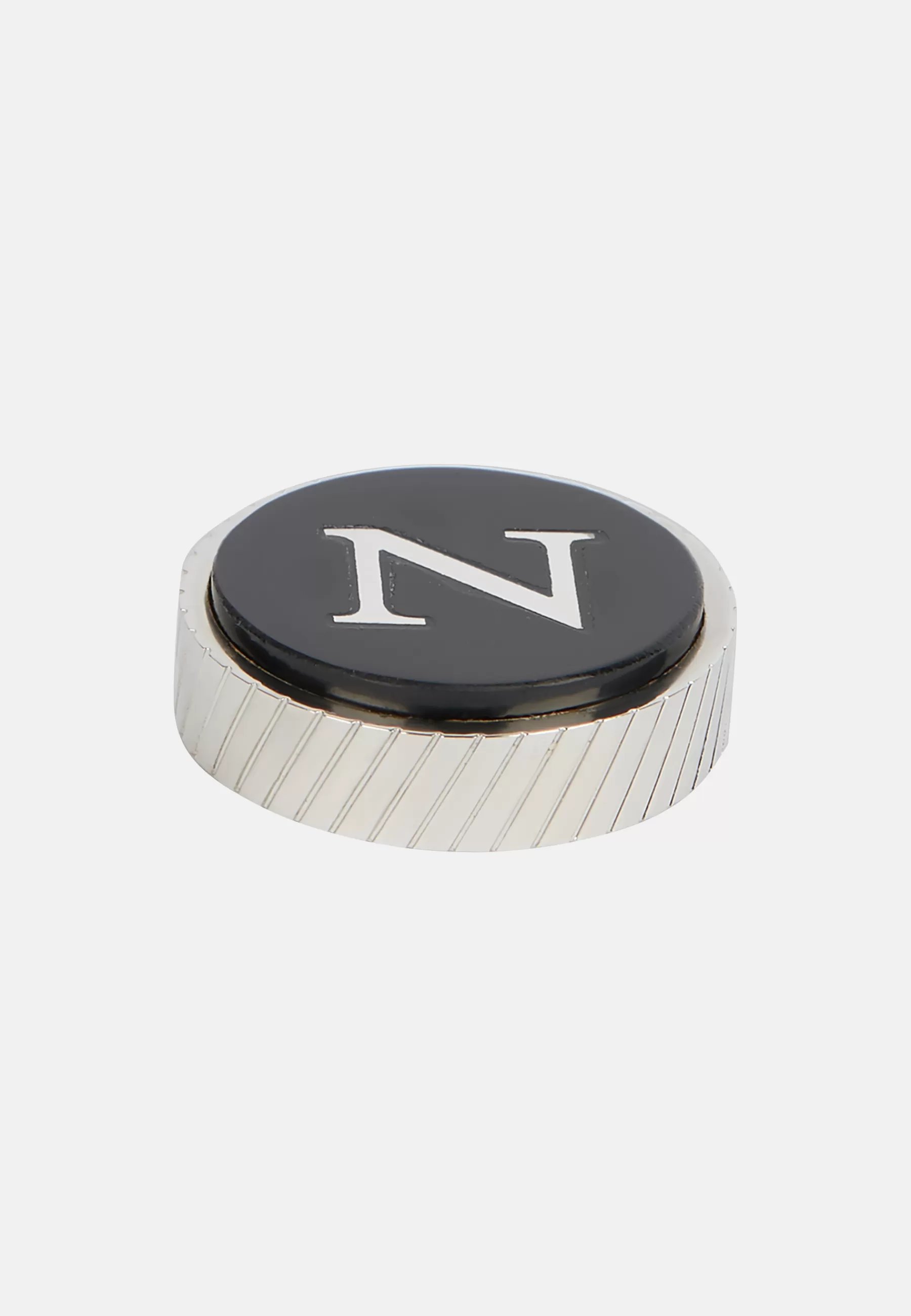 Cufflinks^Boggi Milano Circular letter n for cufflinks Black