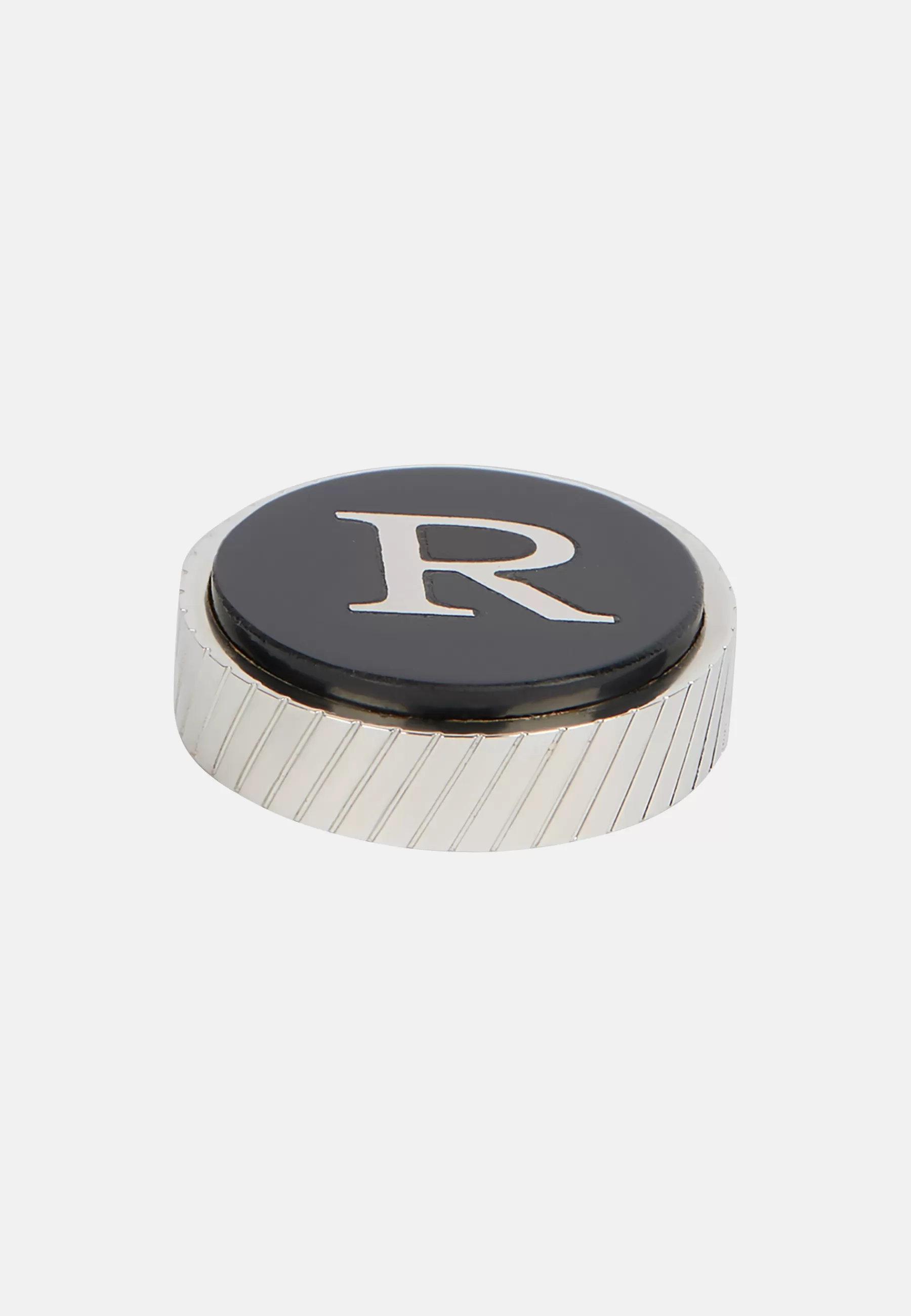 Cufflinks^Boggi Milano Circular letter r for cufflinks Black