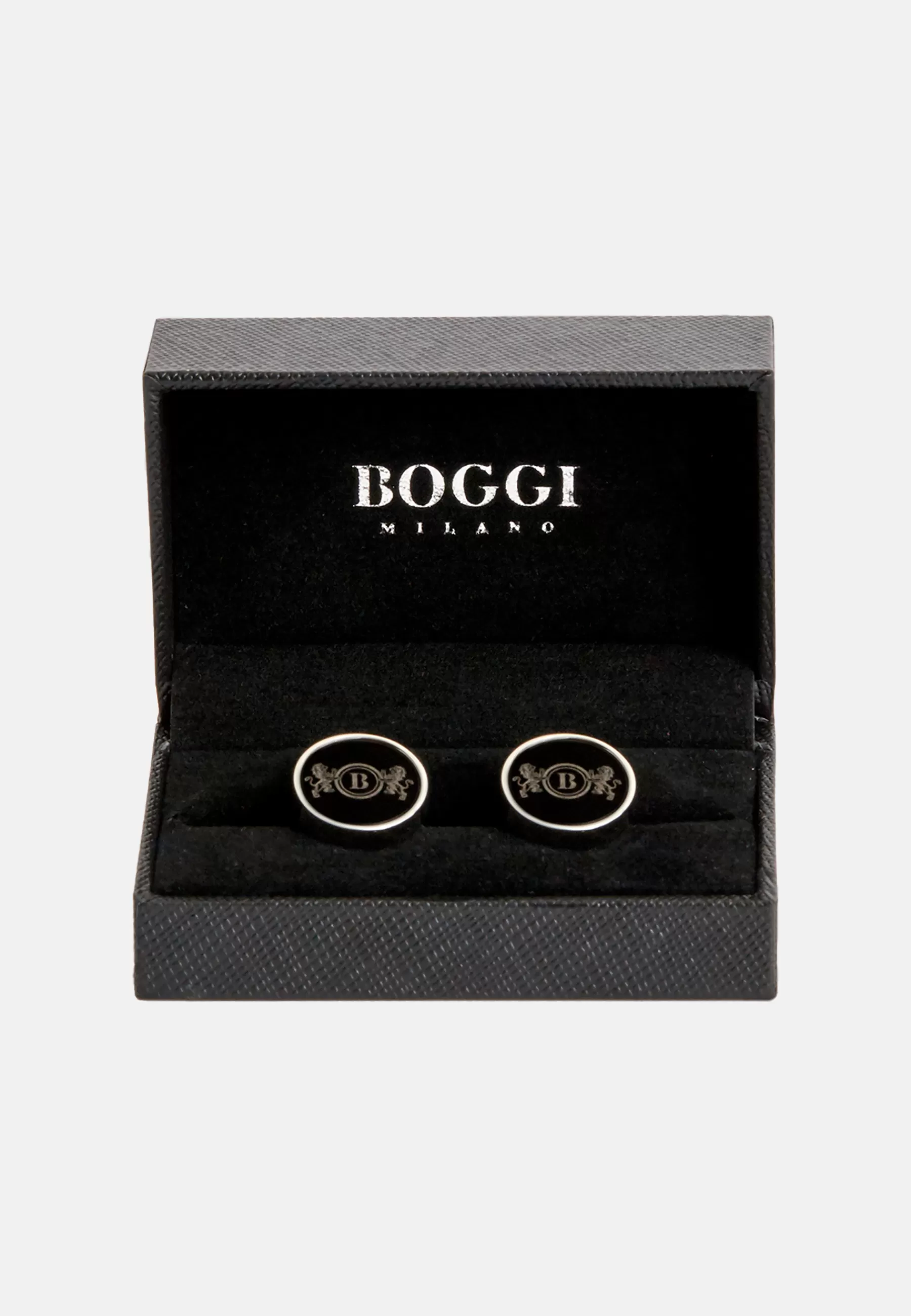 Cufflinks^Boggi Milano Circular logo cufflinks Silver