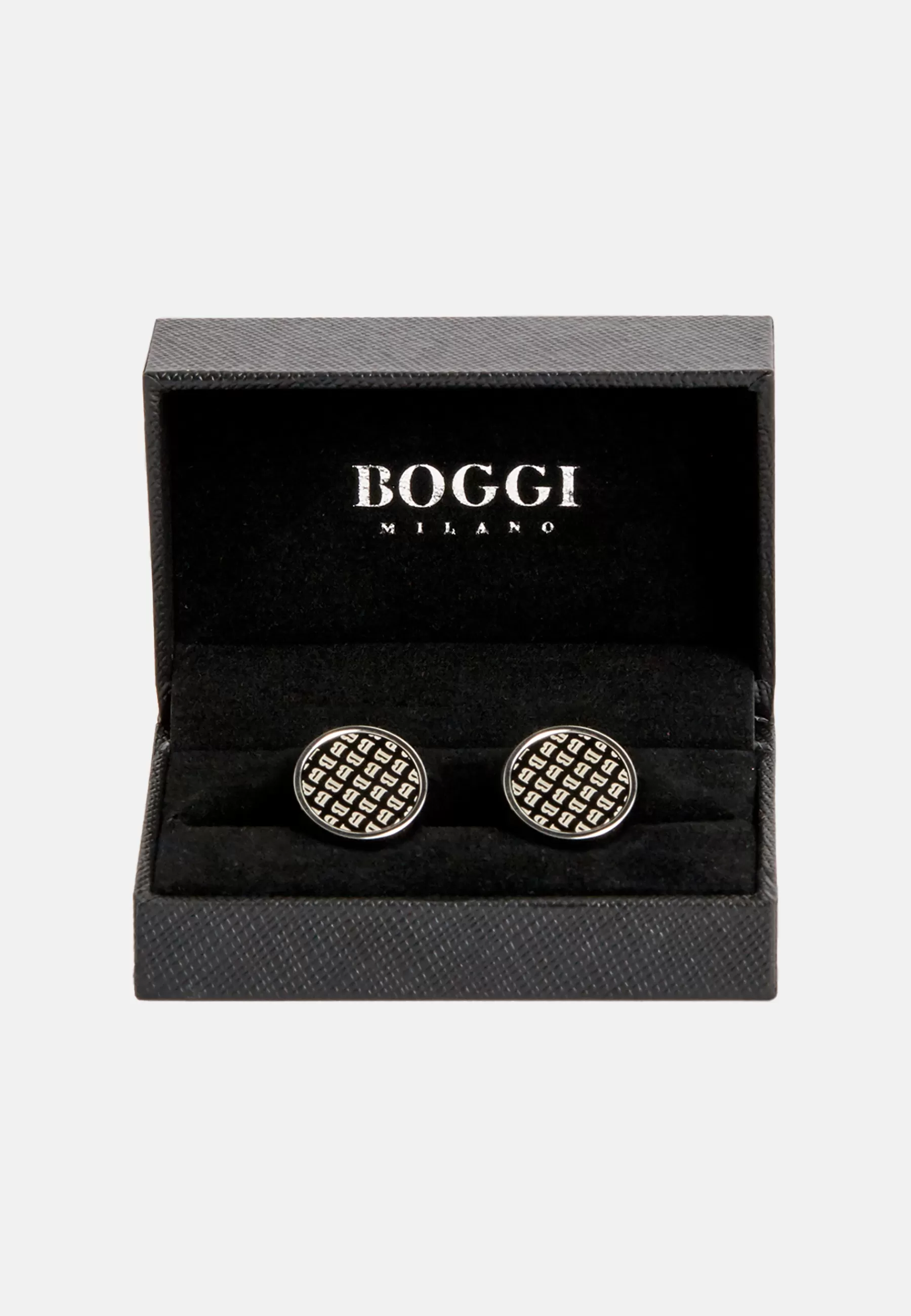 Cufflinks^Boggi Milano Circular logo cufflinks Silver