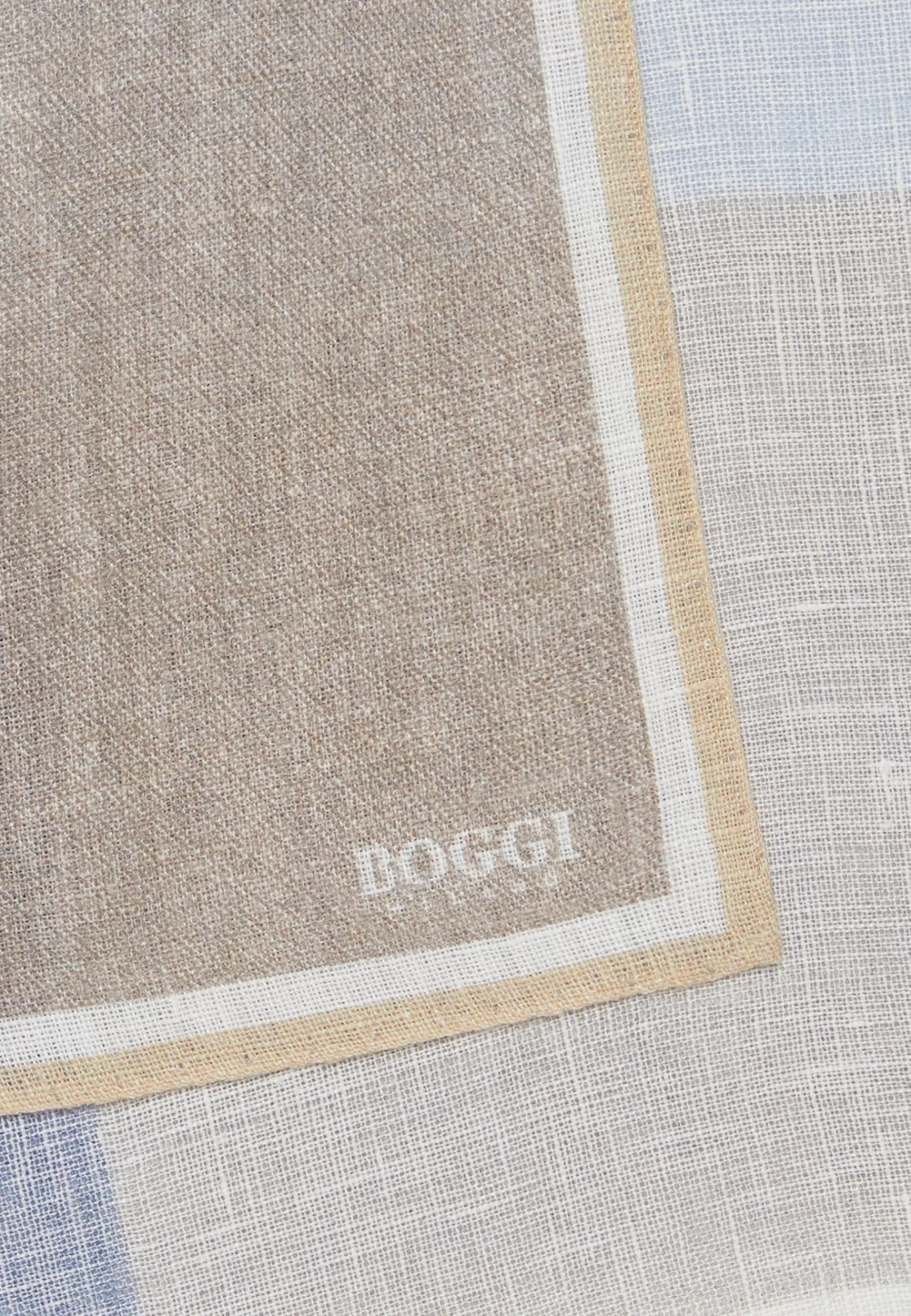 Pocket Squares^Boggi Milano Colour Block Linen Pocket Square Taupe