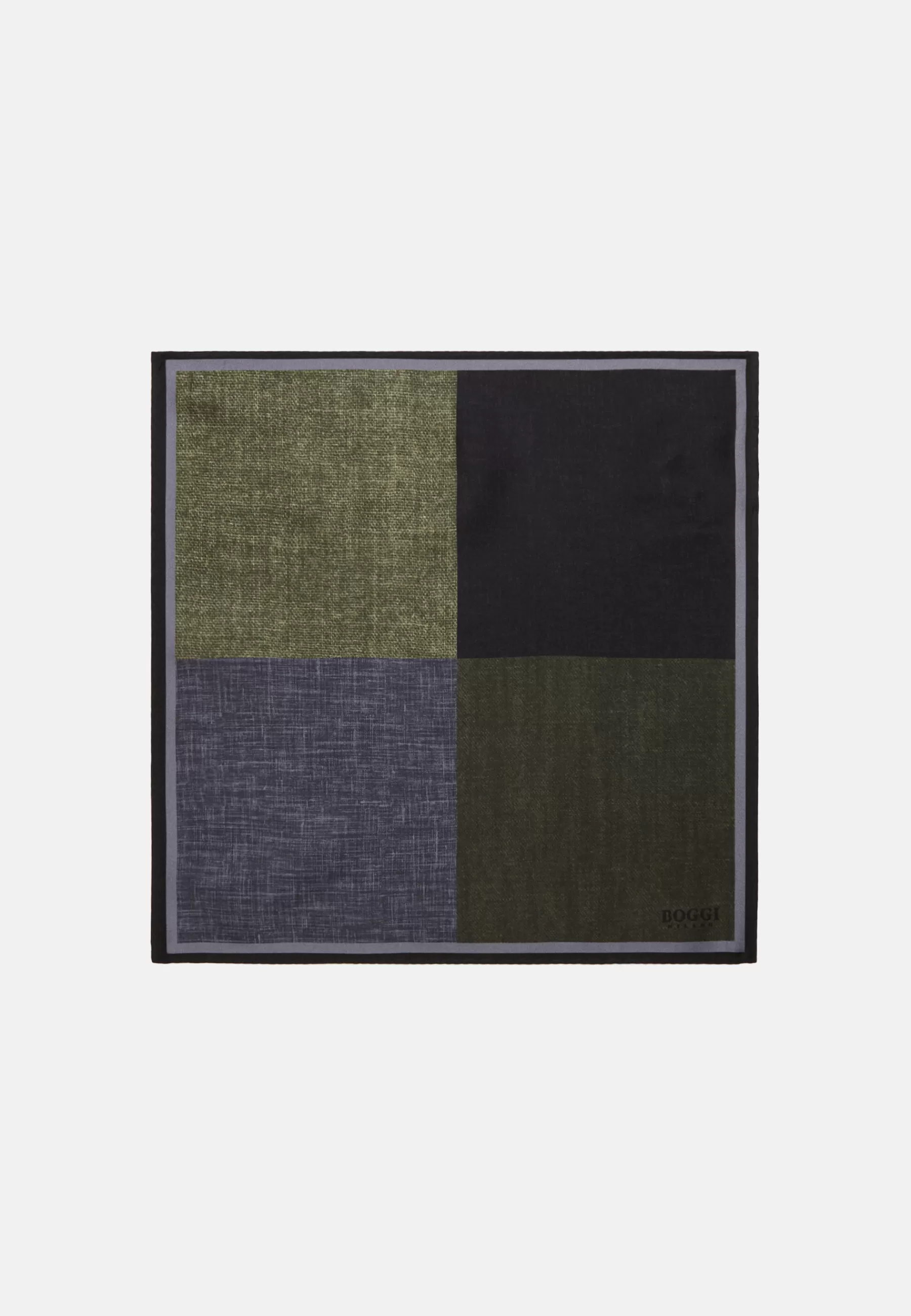 Pocket Squares^Boggi Milano Colour Block Silk Pocket Square Green