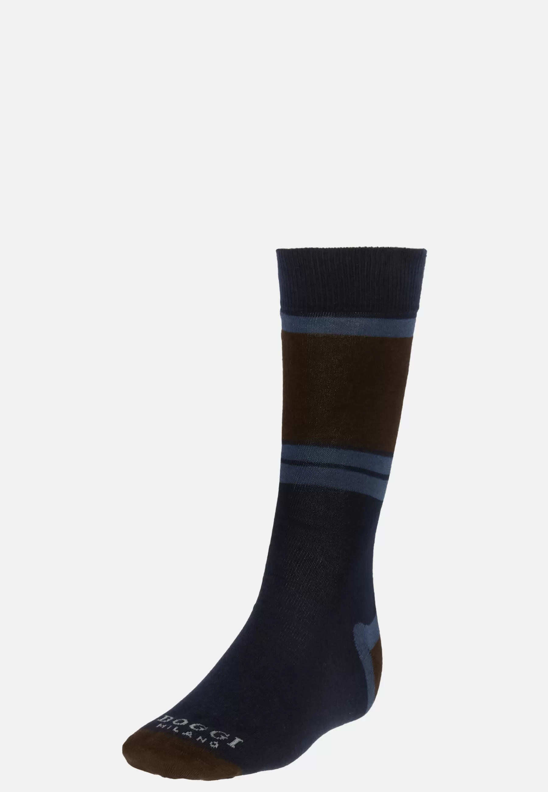 Socks^Boggi Milano Colour-Blocking Pattern Socks in a Cotton Blend Navy blue