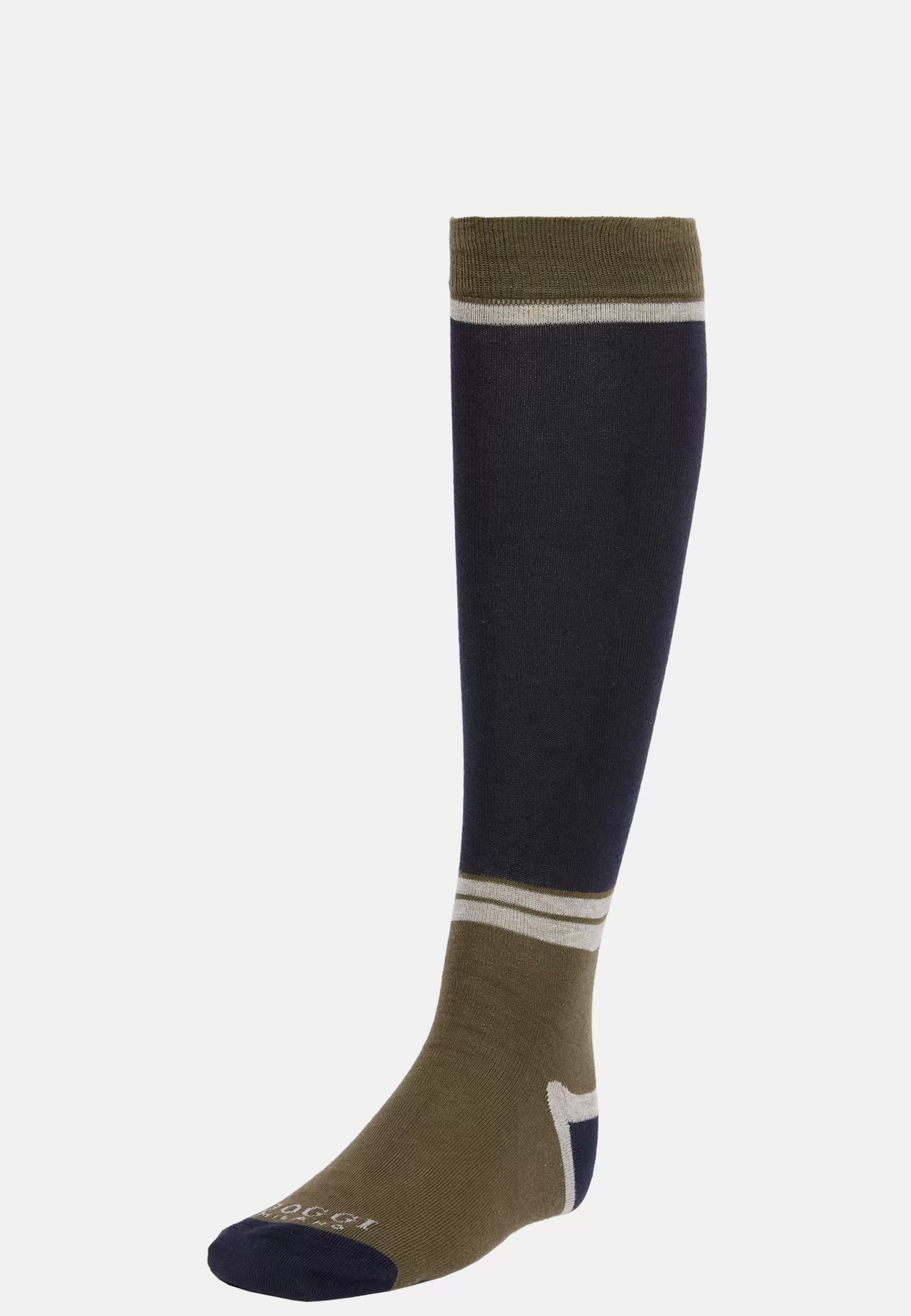 Socks^Boggi Milano Colour-Blocking Pattern Socks in a Cotton Blend Navy - Military