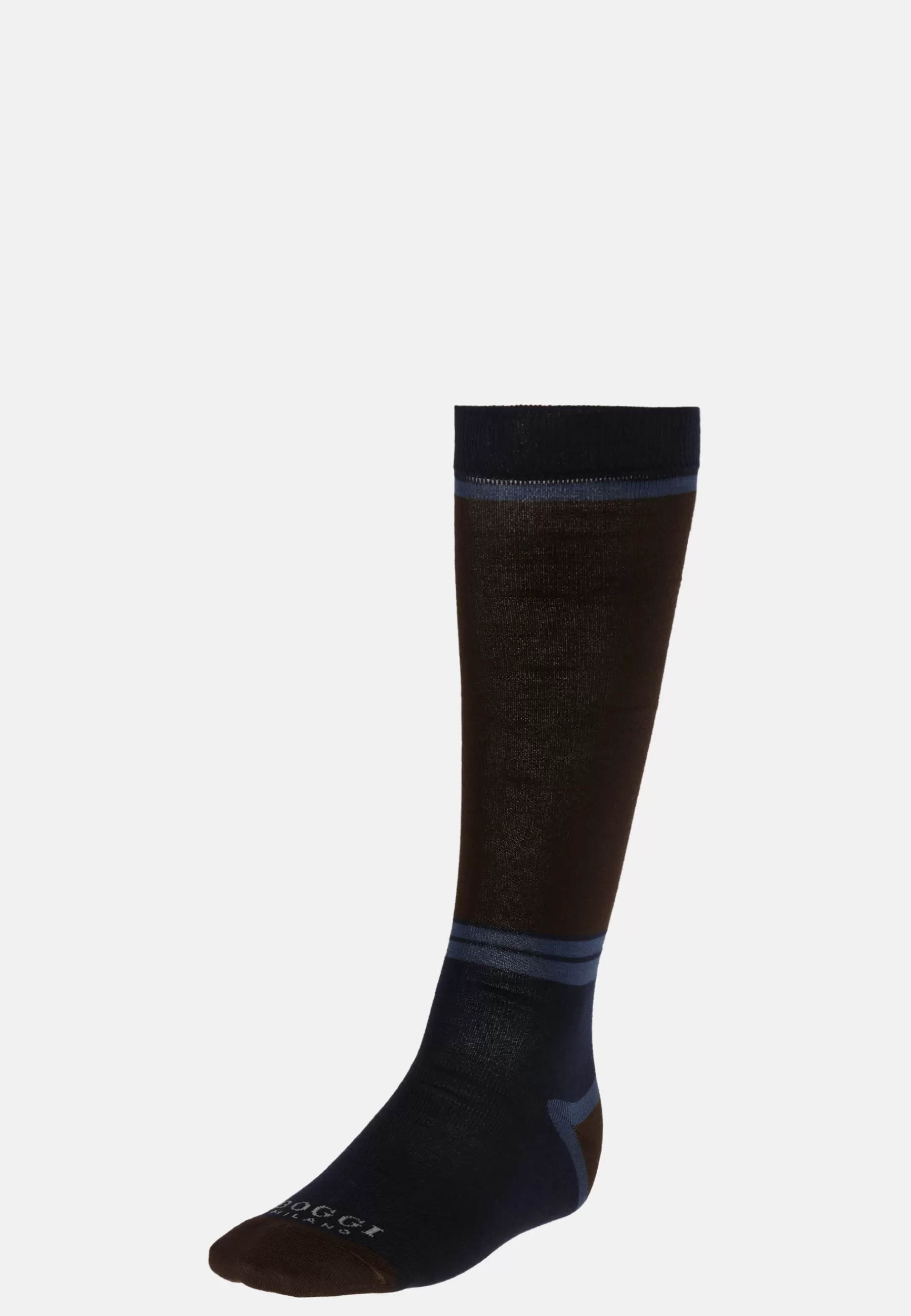 Socks^Boggi Milano Colour-Blocking Pattern Socks in a Cotton Blend Navy blue