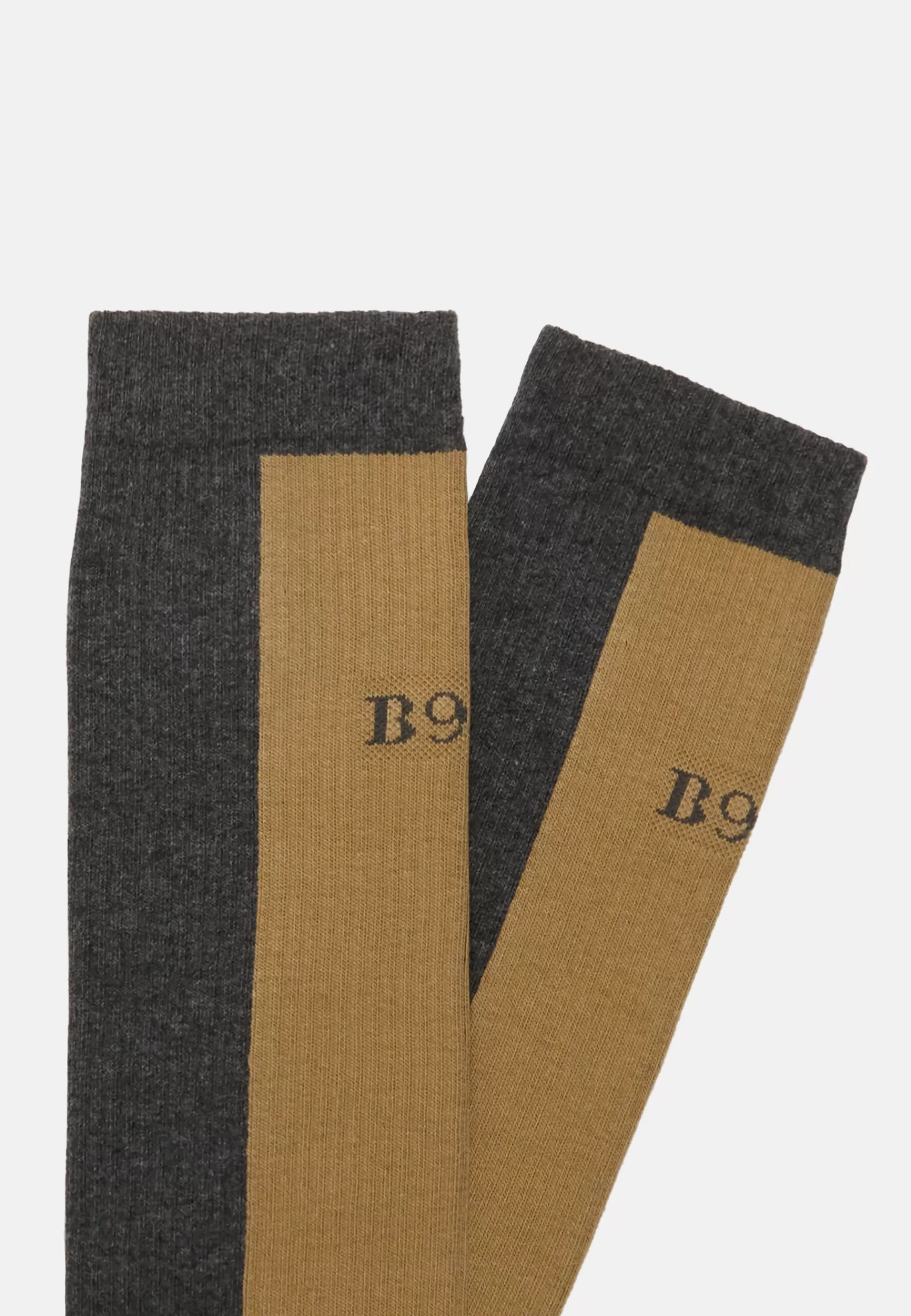 Socks^Boggi Milano Colour-Blocking Socks in a Cotton Blend Beige