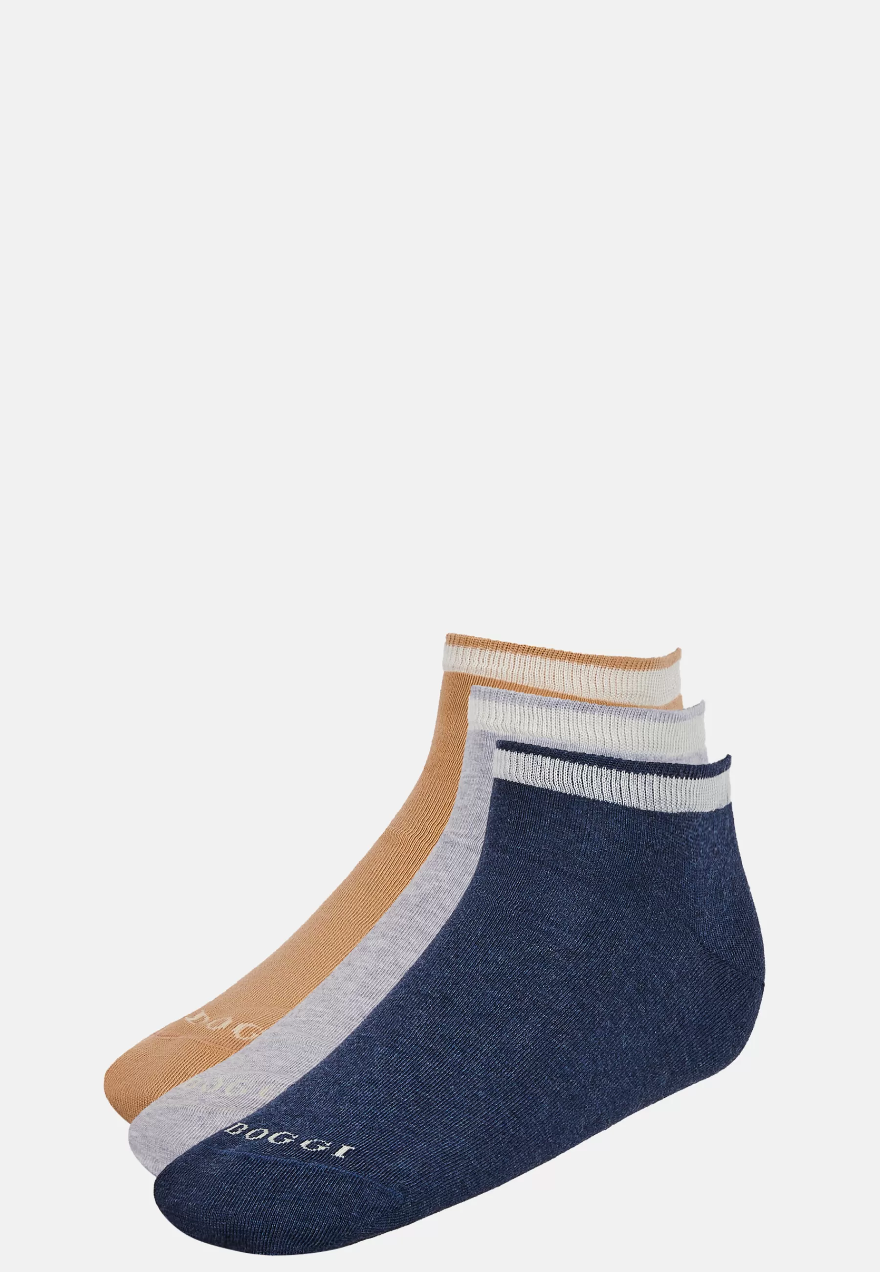 Socks^Boggi Milano Cotton Blend Trainer Socks Grey - Beige