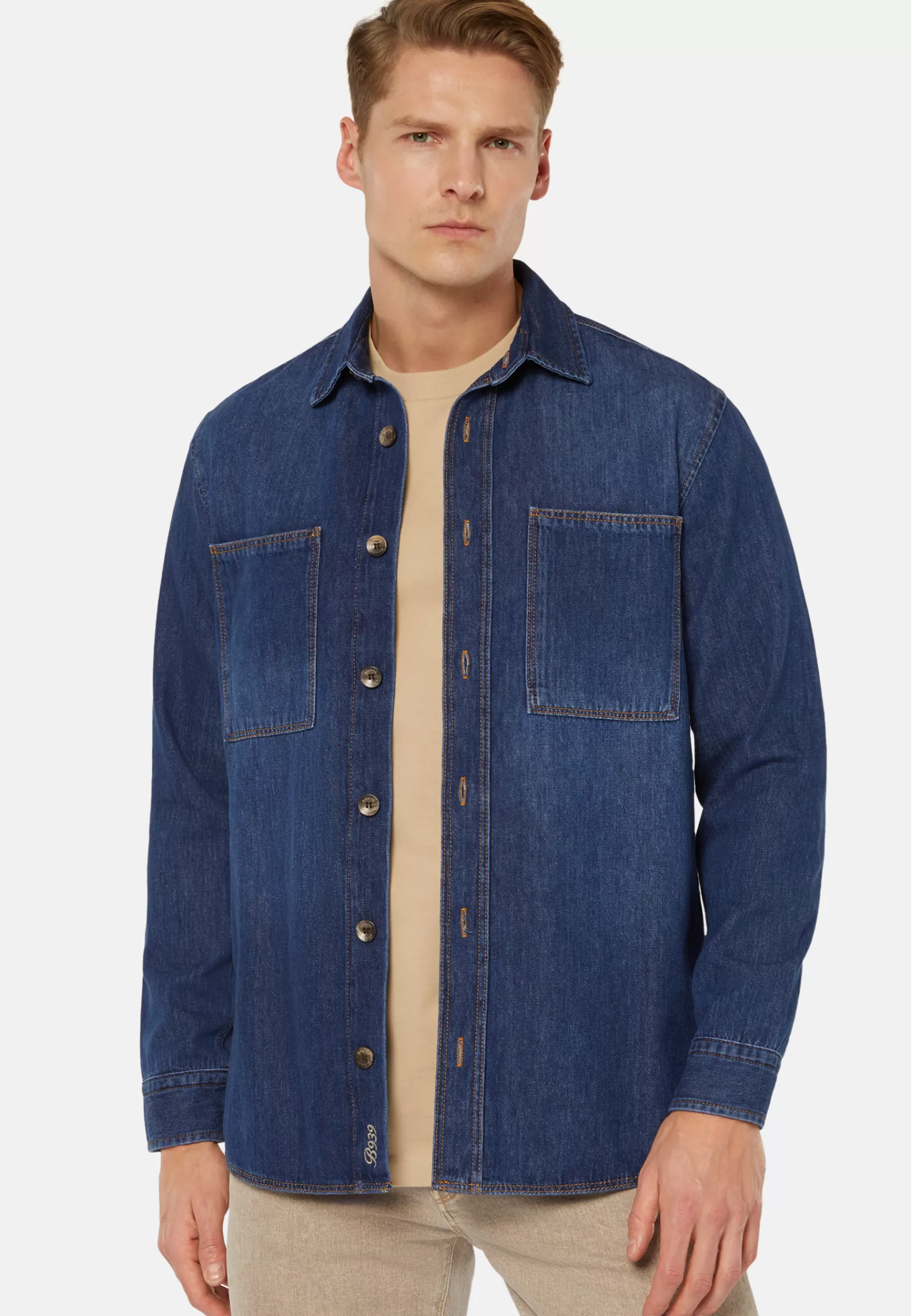 Overshirts | Casual Shirts^Boggi Milano Cotton Denim Overshirt Medium Blue