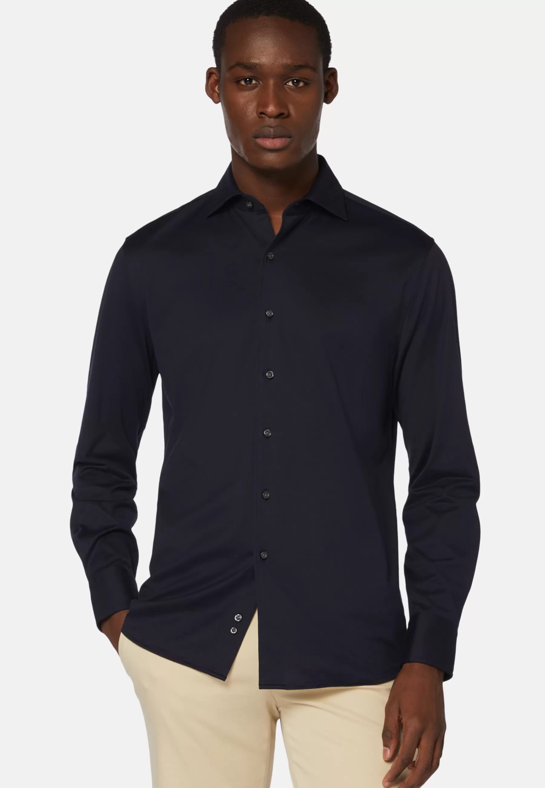 Polo Shirts and T-shirts | Must-Have^Boggi Milano Cotton Jersey Regular Fit Polo Shirt Navy blue