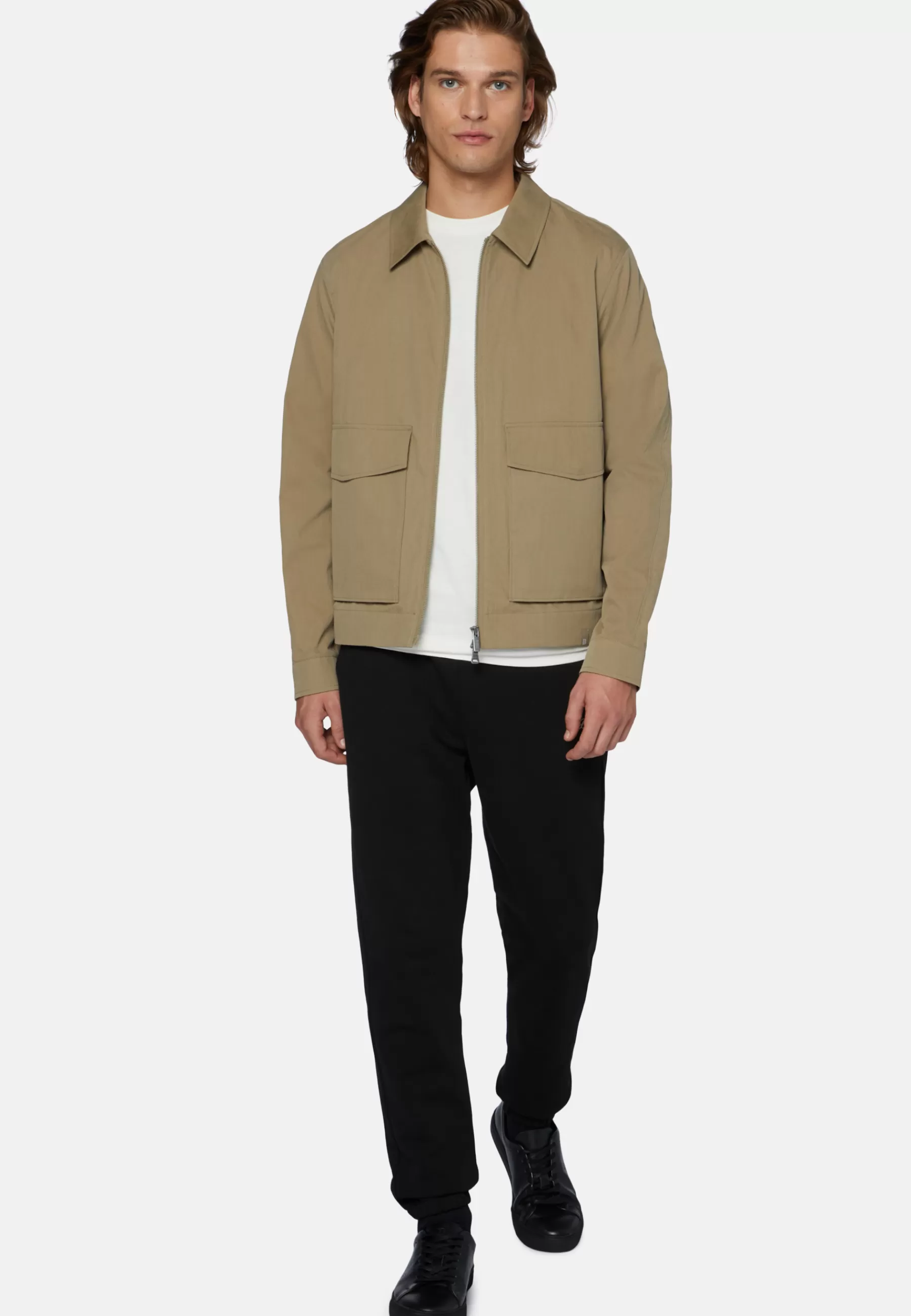 Outerwear^Boggi Milano Cotton Nylon Bomber Jacket Beige