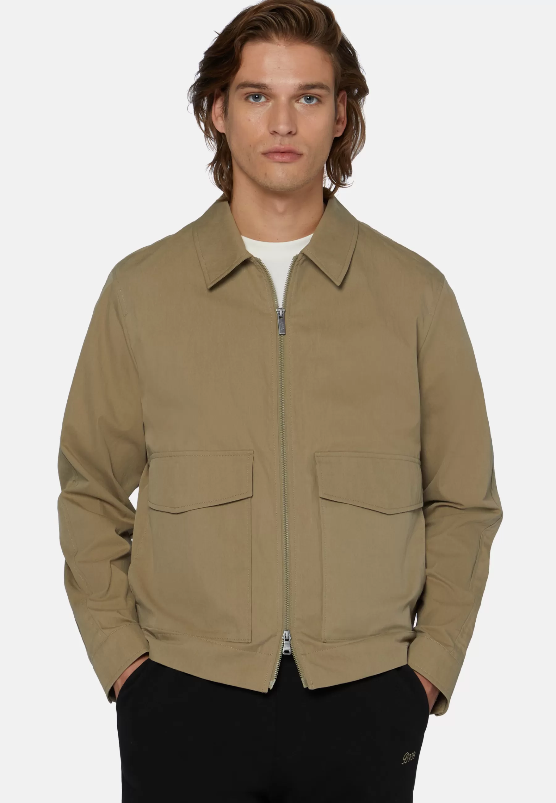 Outerwear^Boggi Milano Cotton Nylon Bomber Jacket Beige