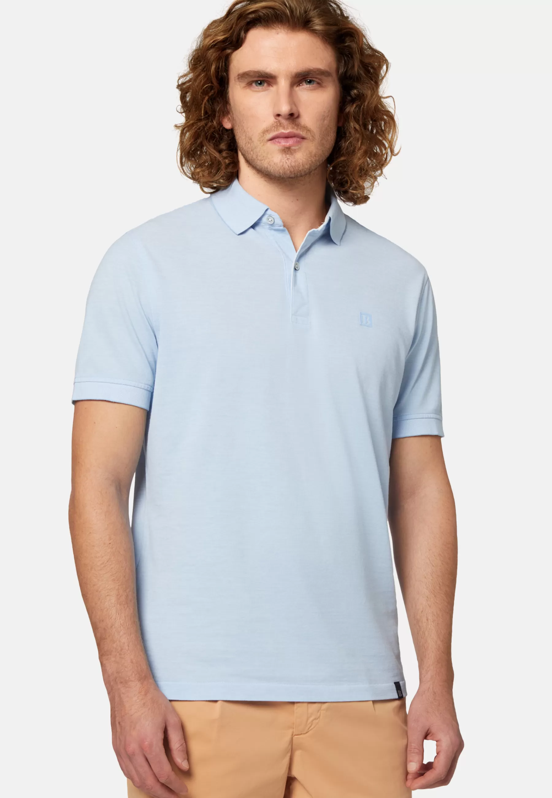 Polo^Boggi Milano Cotton Piqué Polo Shirt Light Blue