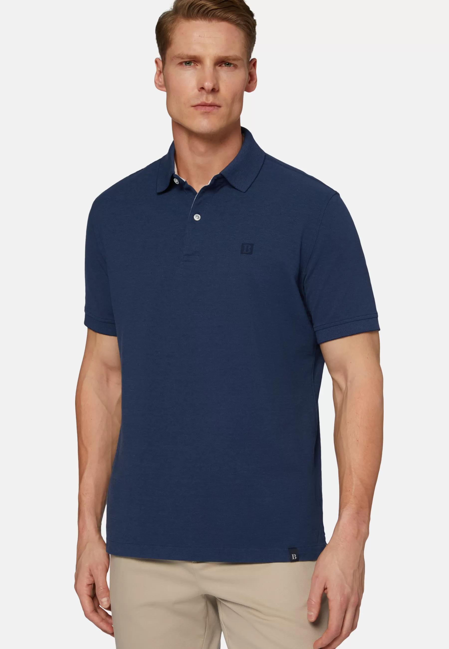 Polo^Boggi Milano Cotton Piqué Polo Shirt Indigo